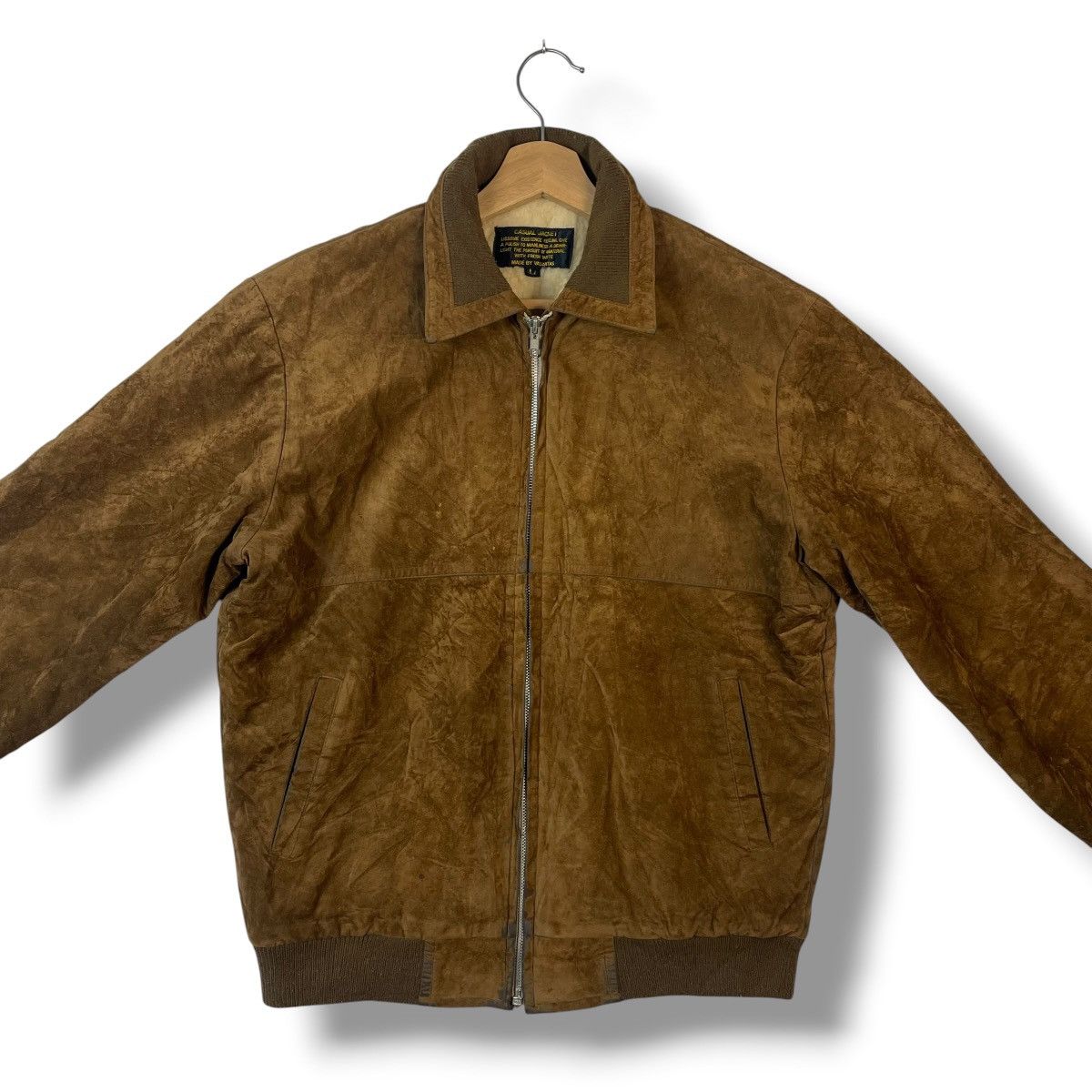 Japanese Brand VINTAGE VALIANTAS SUEDE LEATHER BOMBER JACKET MADE IN JAPAN Size US L / EU 52-54 / 3 - 5 Thumbnail