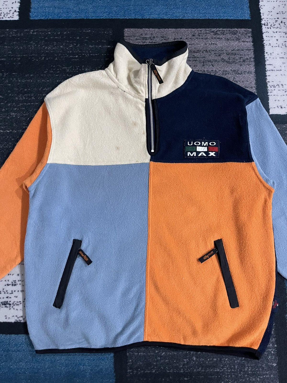 Vintage Vintage UOMO MAX MODA ITALIANA Half Zipper Fleece Jacket Size US XL / EU 56 / 4 - 5 Thumbnail