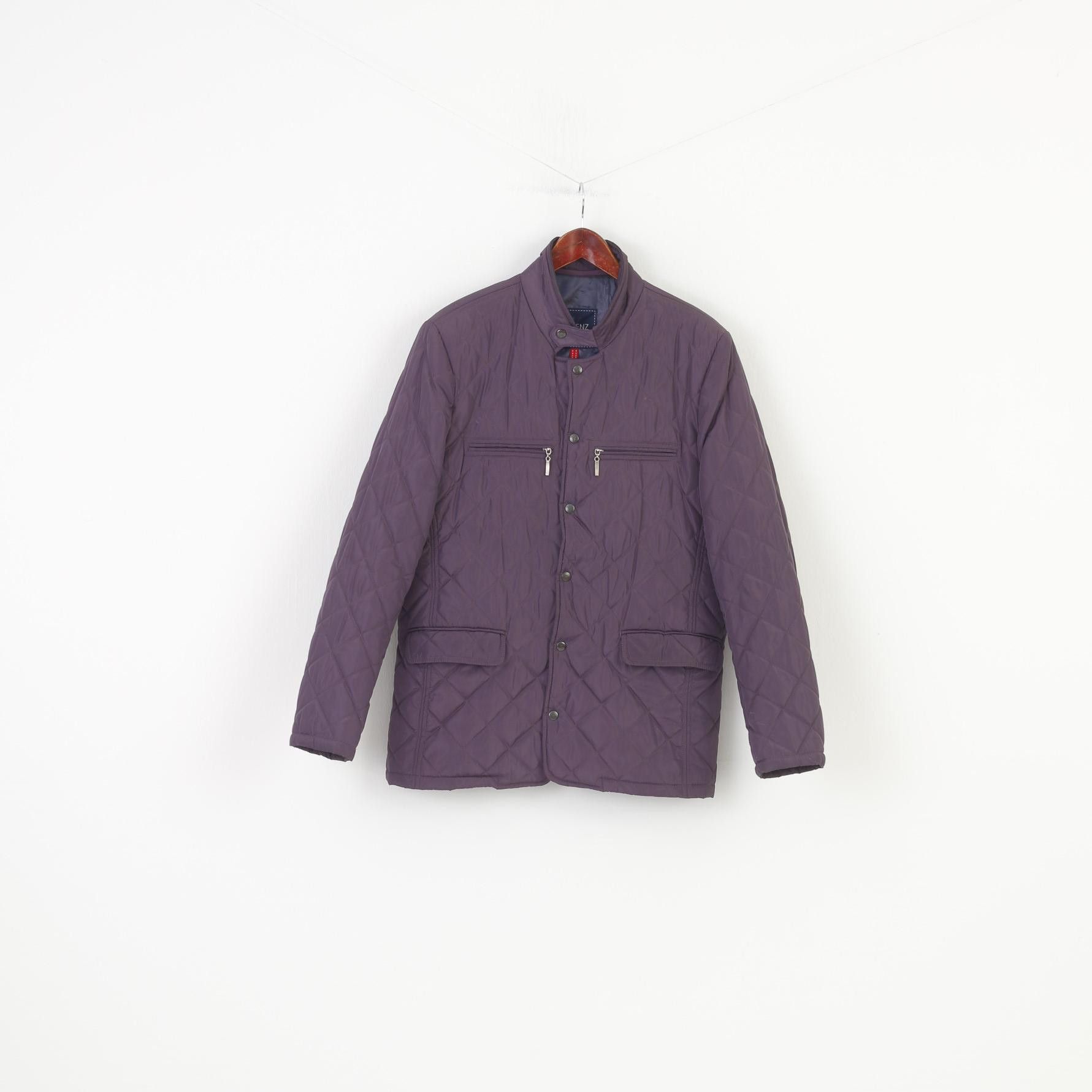 Vintage Kubenz Men 52 L Jacket Purple Snap Buttons Padded 1487 Size US L / EU 52-54 / 3 - 1 Thumbnail