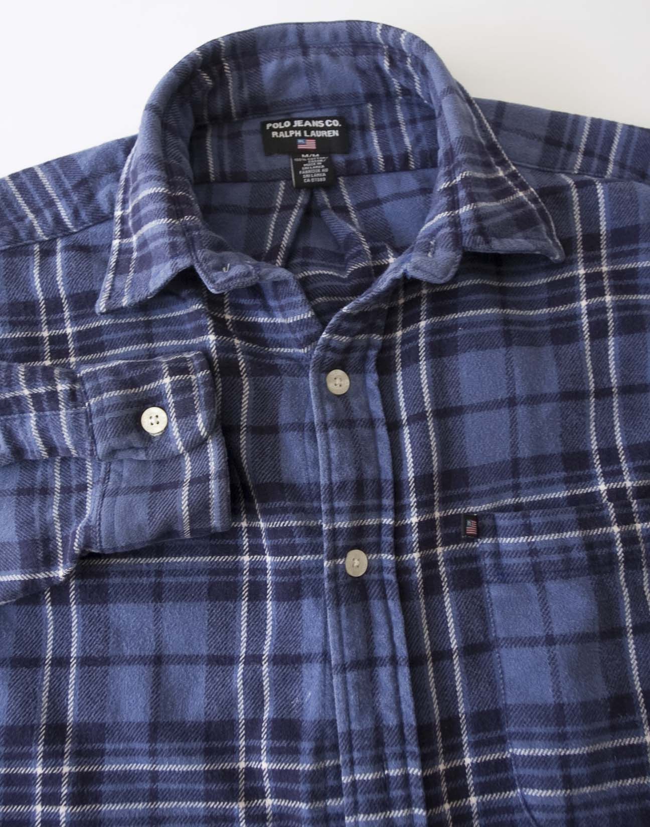 Polo Ralph Lauren × Vintage Polo Jeans Co. Ralph Lauren Heavy Shirt Flannel Size M Blue Size US M / EU 48-50 / 2 - 2 Thumbnail