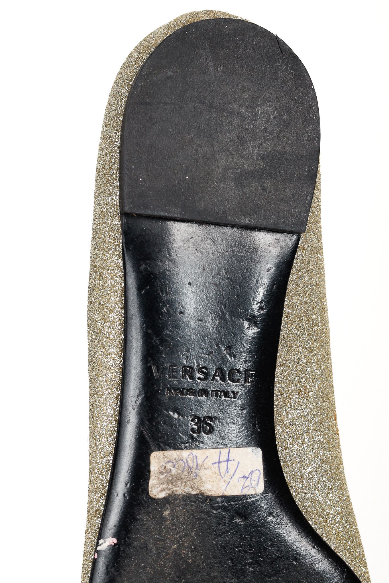 Versace Versace Palazzo Gold Medusa Glitter Pointed-Toe Flats Size US 5.5 / IT 35.5 - 6 Thumbnail
