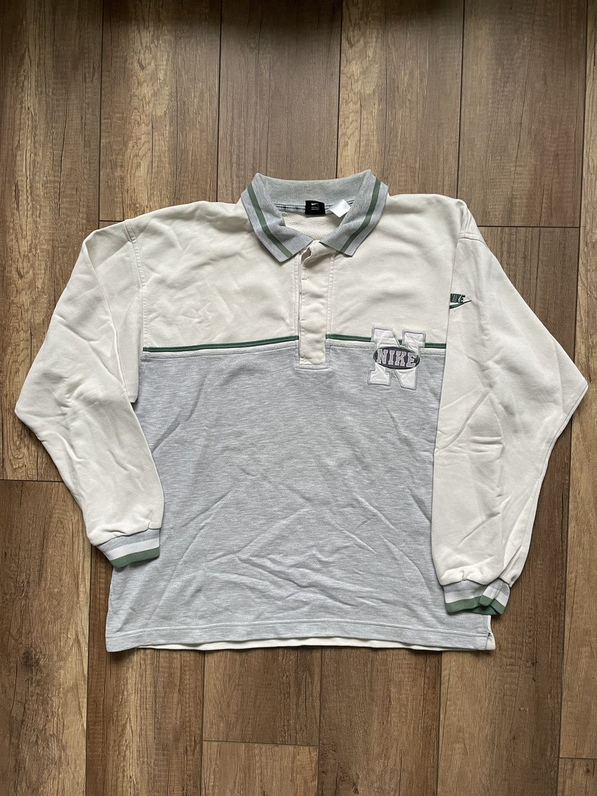 Nike × Vintage Nike vintage sweatshirt with a collar Size US L / EU 52-54 / 3 - 1 Thumbnail