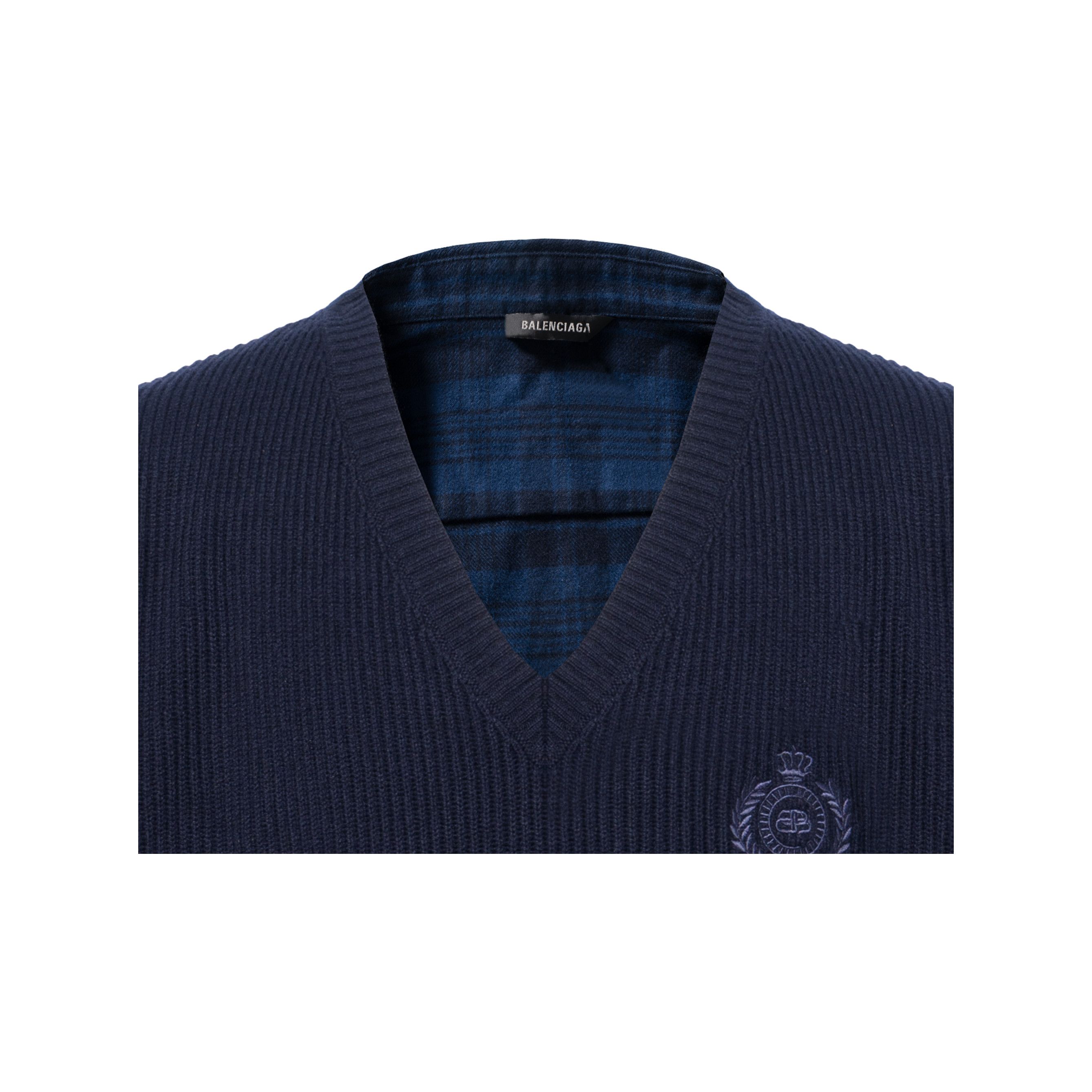 Balenciaga o1mt1gz0125 Hybrid V-Neck Shirt in Navy Blue Size US S / EU 44-46 / 1 - 5 Thumbnail