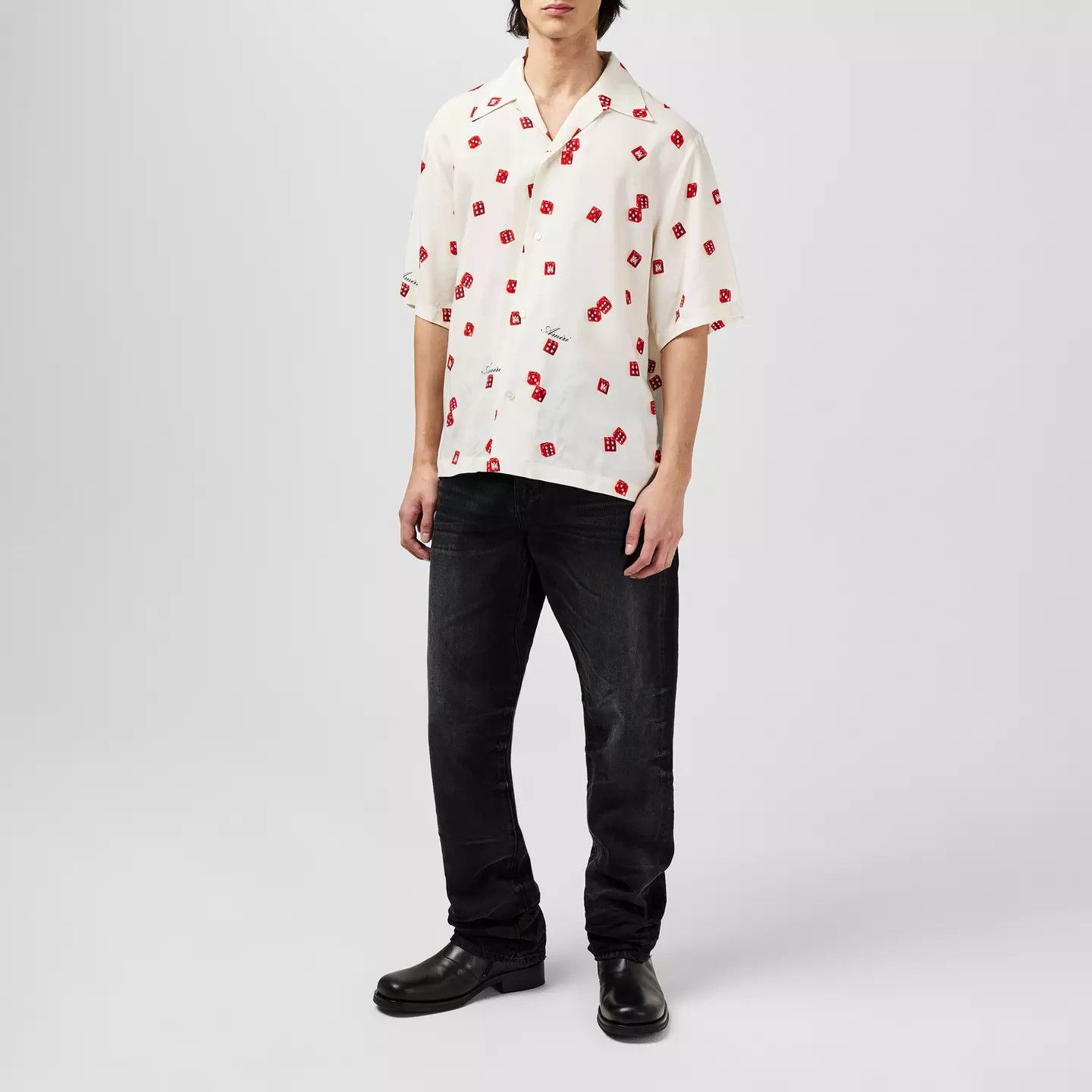 Amiri o1g2r1mq0426 Dice Bowling Shirt in Alabaster Size US M / EU 48-50 / 2 - 6 Thumbnail