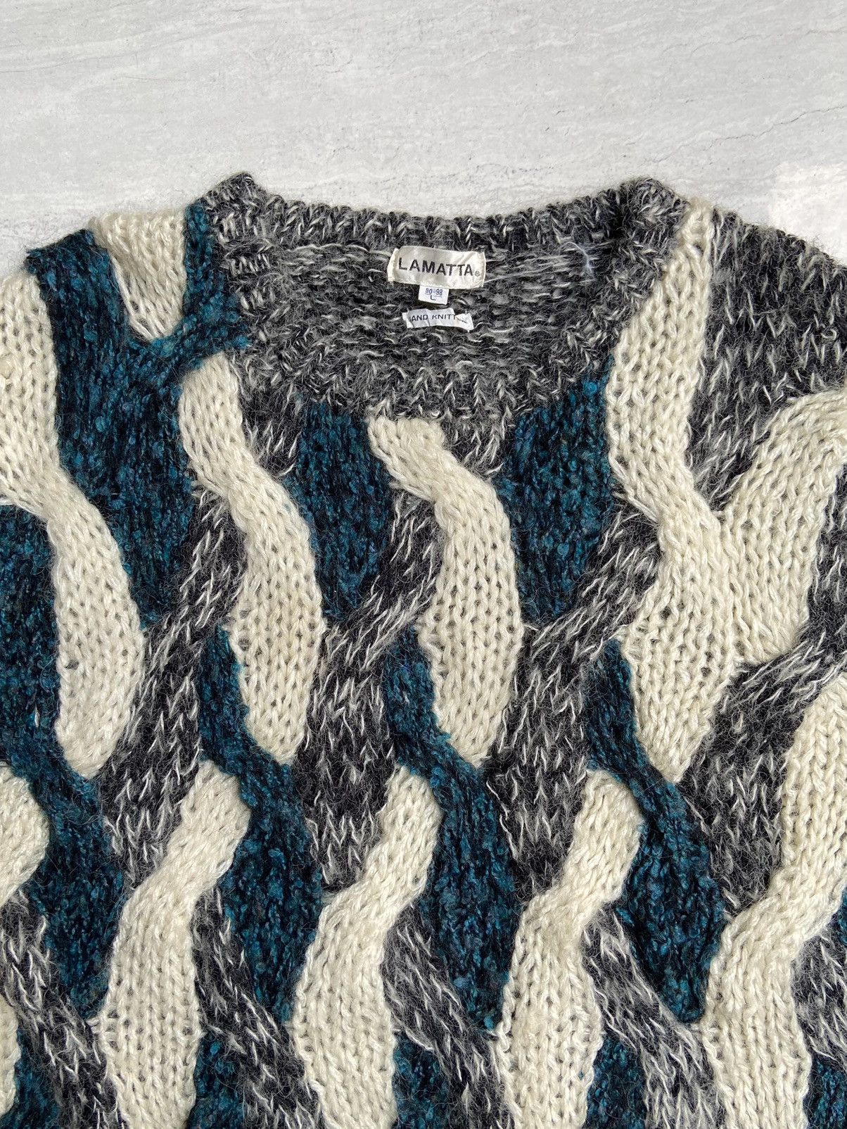 Handmade LAMATTA Hand Knitting Sweater Size US M / EU 48-50 / 2 - 9 Thumbnail