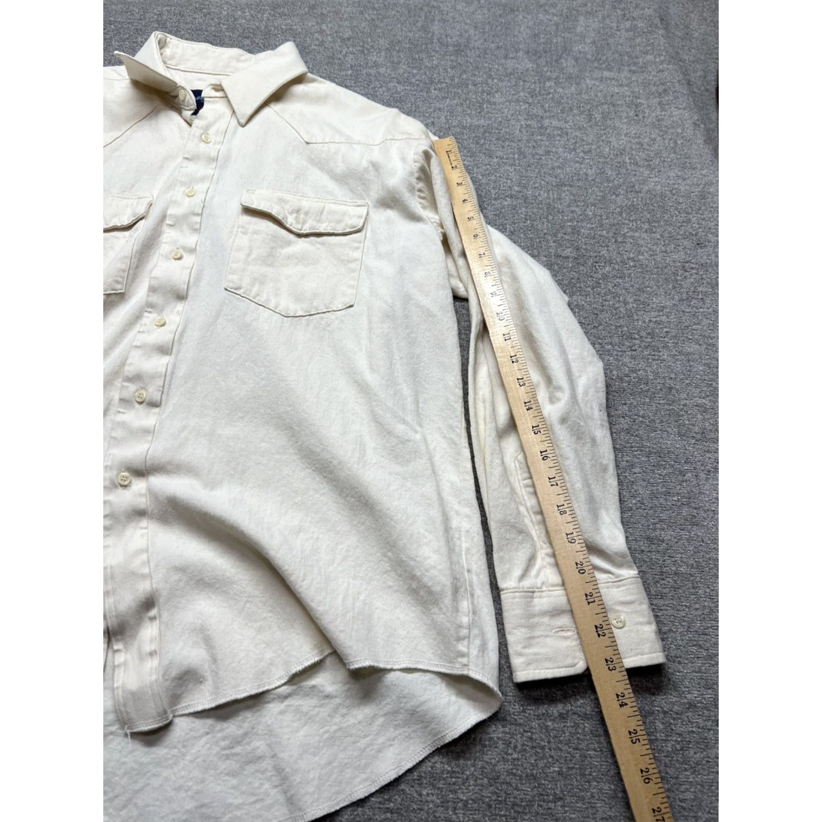 Wrangler VINTAGE Wrangler Button Down Shirt Mens 2XL Cotton Brushpopper Cowboy Western Beige Multicoloured 90s Cowboy Mens Button-Up Shirt Size US XXL / EU 58 / 5 - 6 Thumbnail