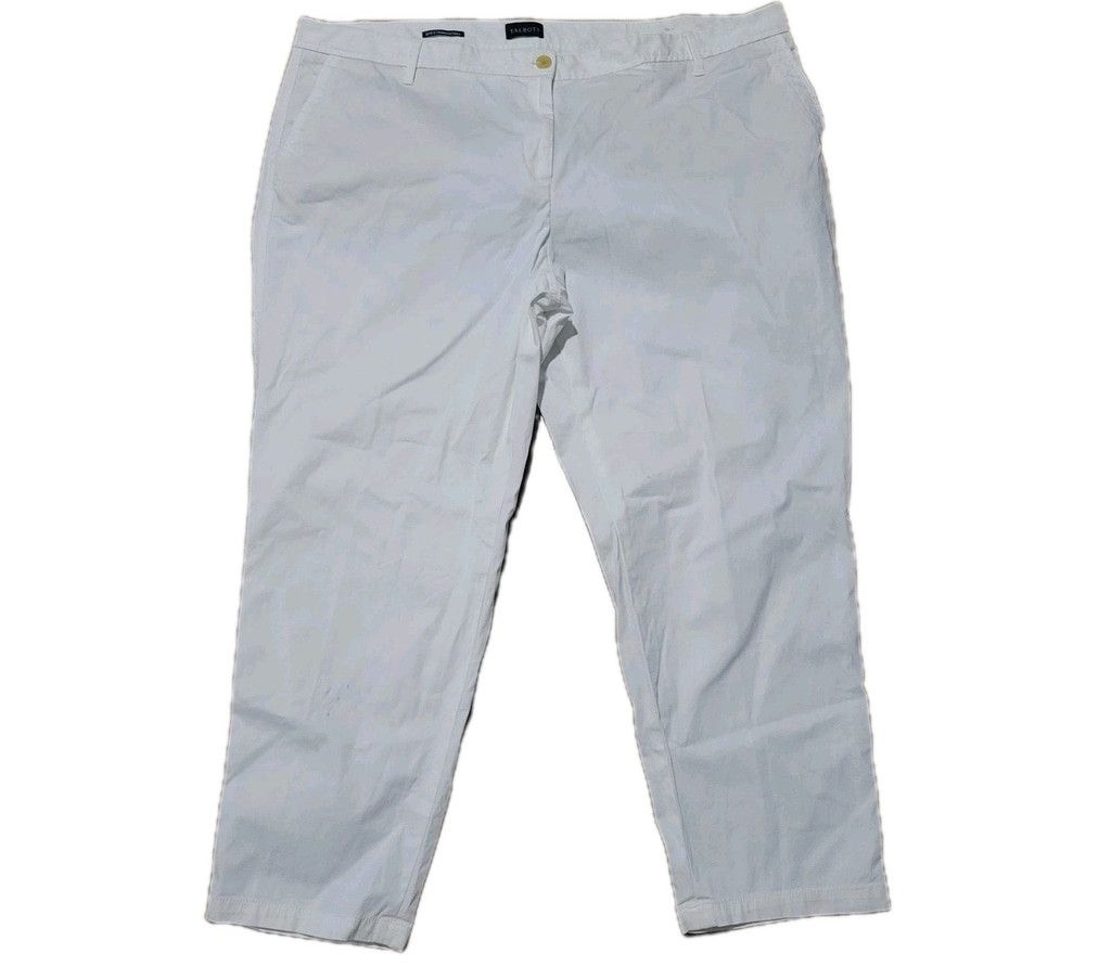 Talbots Talbots Women's Relaxed Chino White Stretch Pants 20WP Waist Size 42" / US 20 - 2 Thumbnail