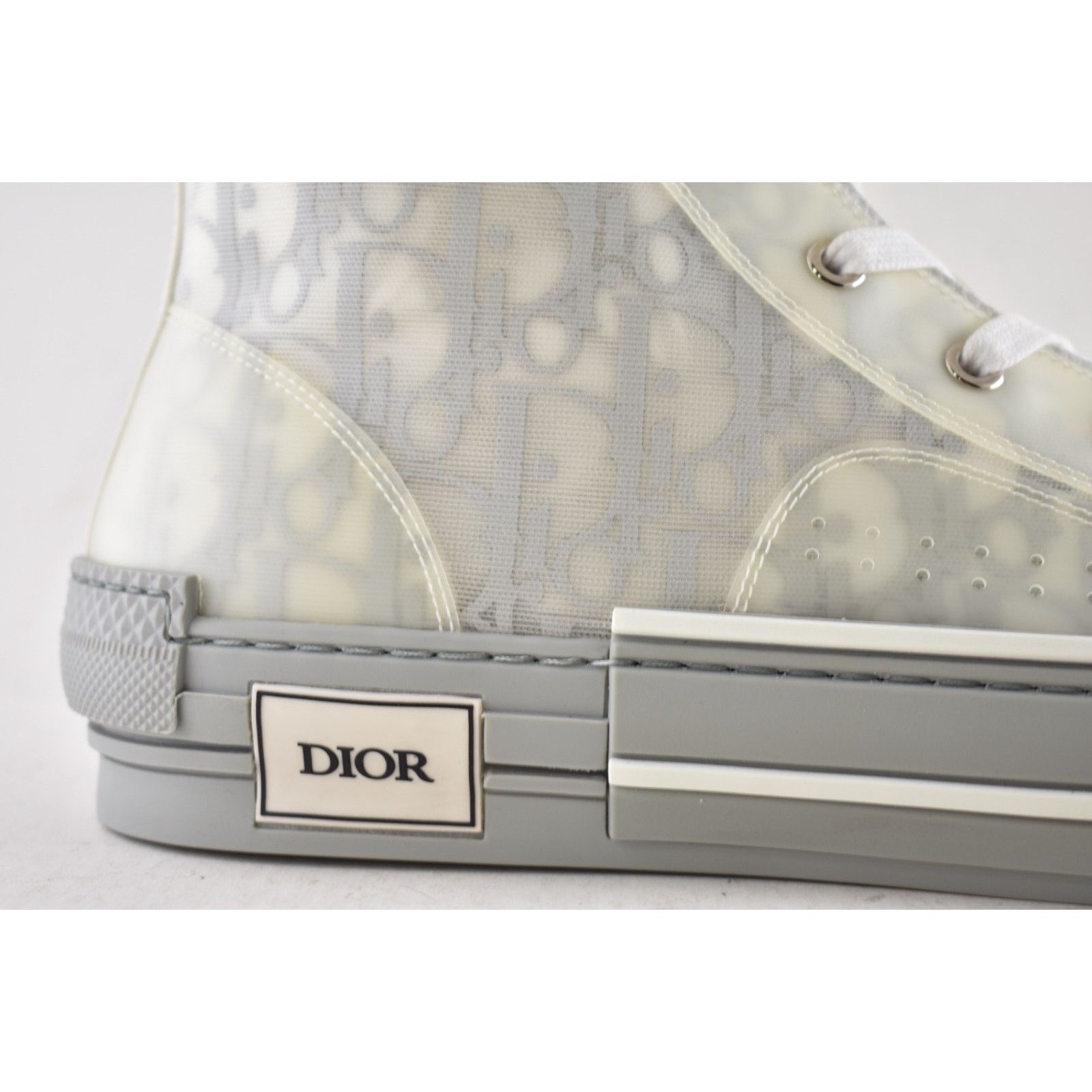 Dior Dior Mens B23 Grey Oblique High Top Sneaker 44 US 11 Size US 11 / EU 44 - 4 Thumbnail