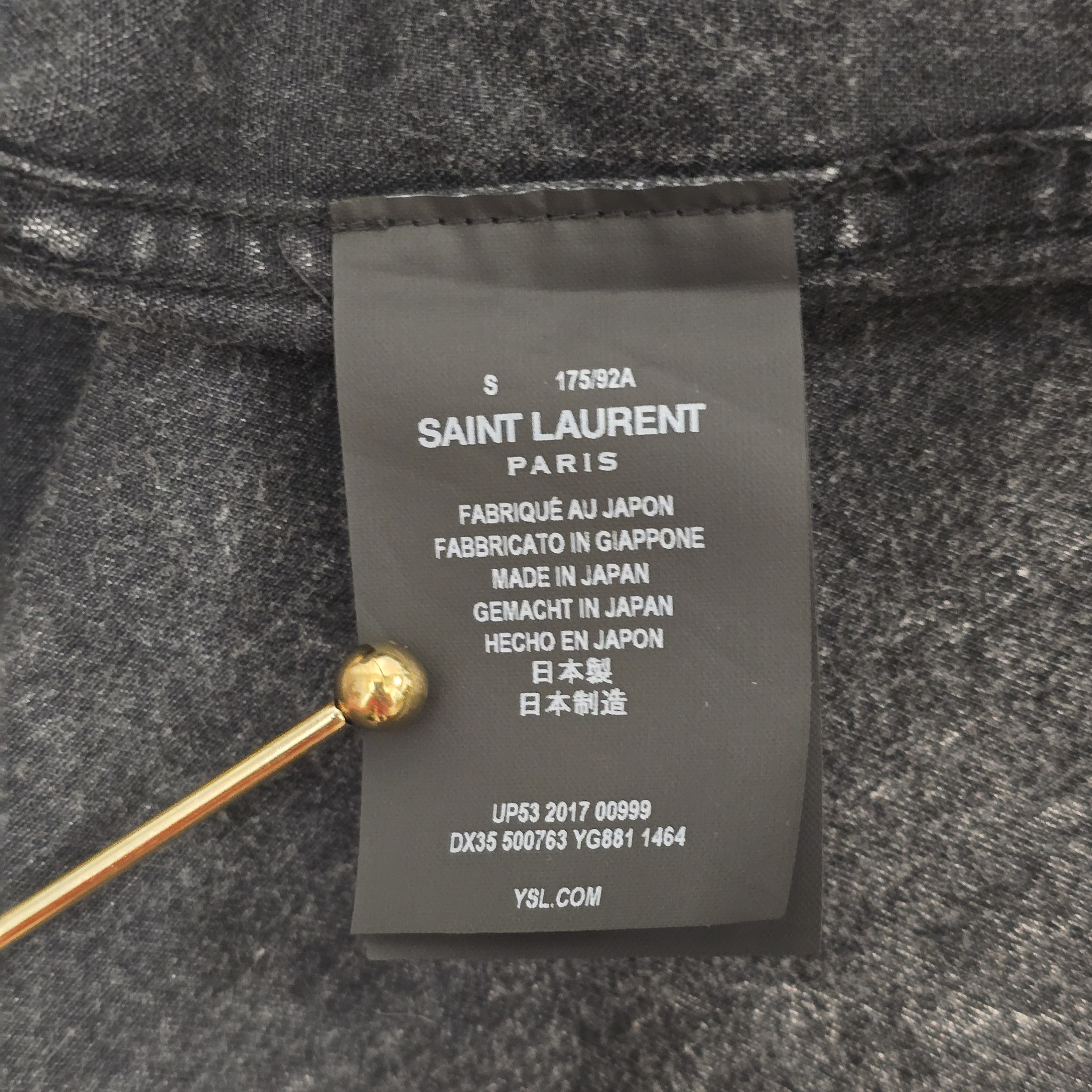 Saint Laurent Paris Acid-Washed Denim Shirt Size US S / EU 44-46 / 1 - 10 Thumbnail