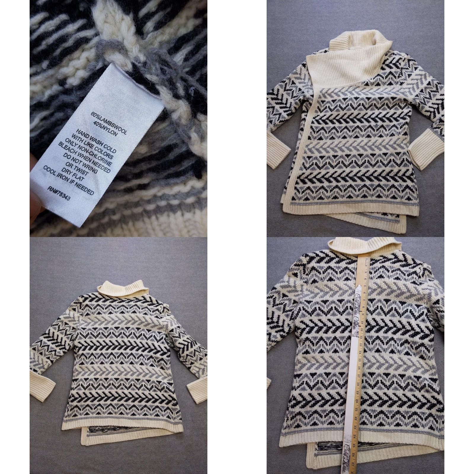 Ellen Tracy VINTAGE Ellen Tracy Sweater Womens L Cardigan Shawl Collar Open Wool Knit Size L / US 10 / IT 46 - 8 Thumbnail