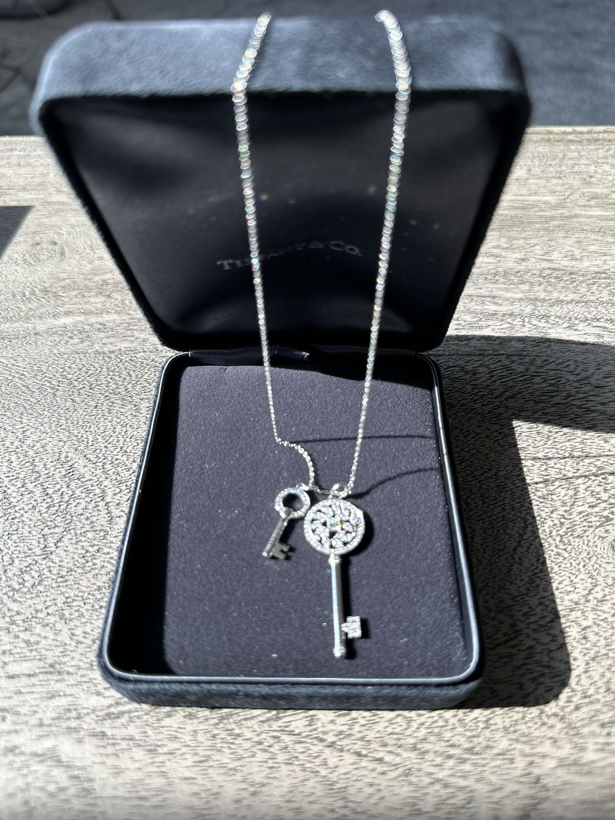 Tiffany & Co. Platinum Victoria Vine Key Pendant w 24in chain and Mini Key Size ONE SIZE - 15 Thumbnail