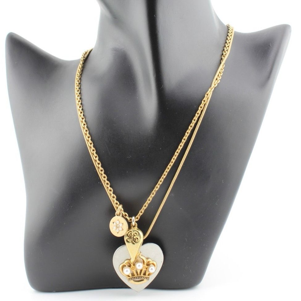 Juicy Couture Juicy Couture Multi Chain Heart Charm Necklace Gold Tone Size ONE SIZE - 3 Thumbnail
