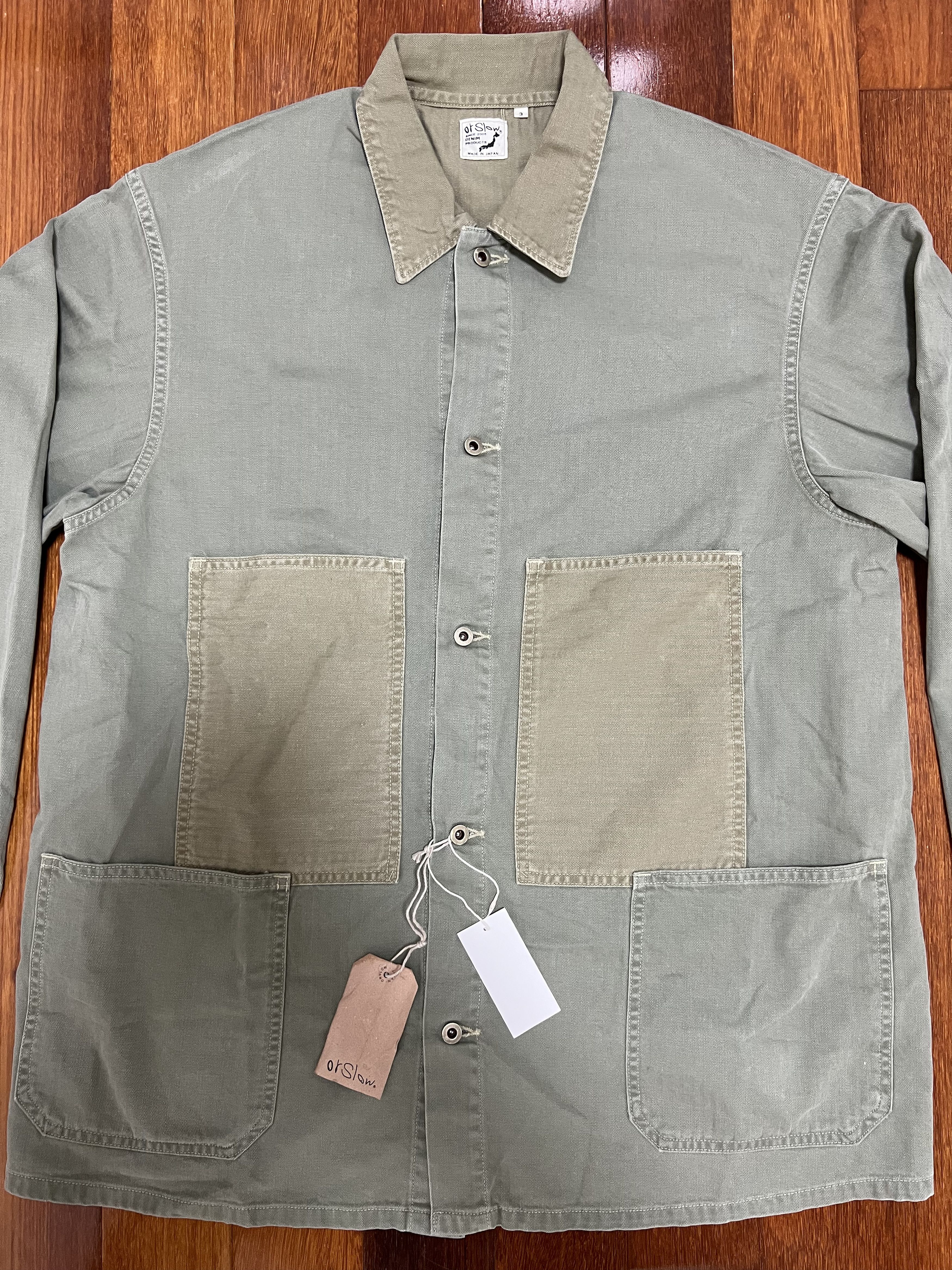 Orslow 💚 Orslow Herringbone Utility Coverall Jacket Green NEW Size US L / EU 52-54 / 3 - 9 Thumbnail