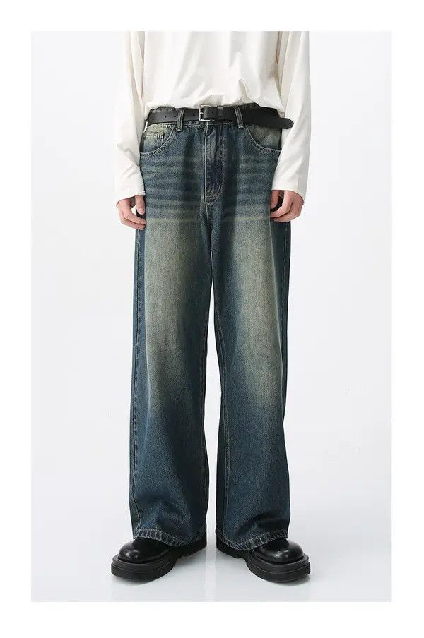 Japanese Brand VIBE Men's washed loose vintage distressed jeans Size US 32 / EU 48 - 1 Thumbnail
