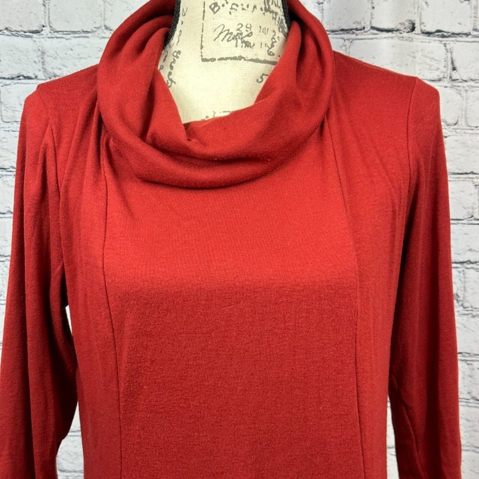 Other Long Sleeve Cowl Neck Tunic Pockets - Blood Orange - size L Size L / US 10 / IT 46 - 9 Thumbnail