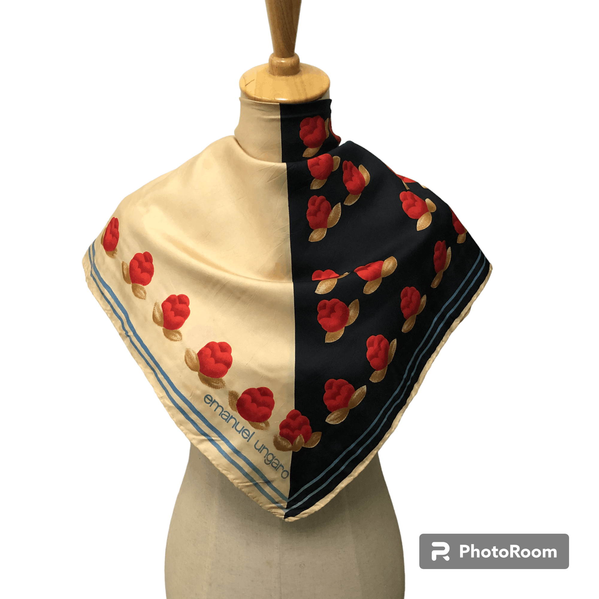 Emanuel Ungaro Emanuel Ungaro Floral Hand Rolled Silk Scarf M1055 Size ONE SIZE - 1 Thumbnail