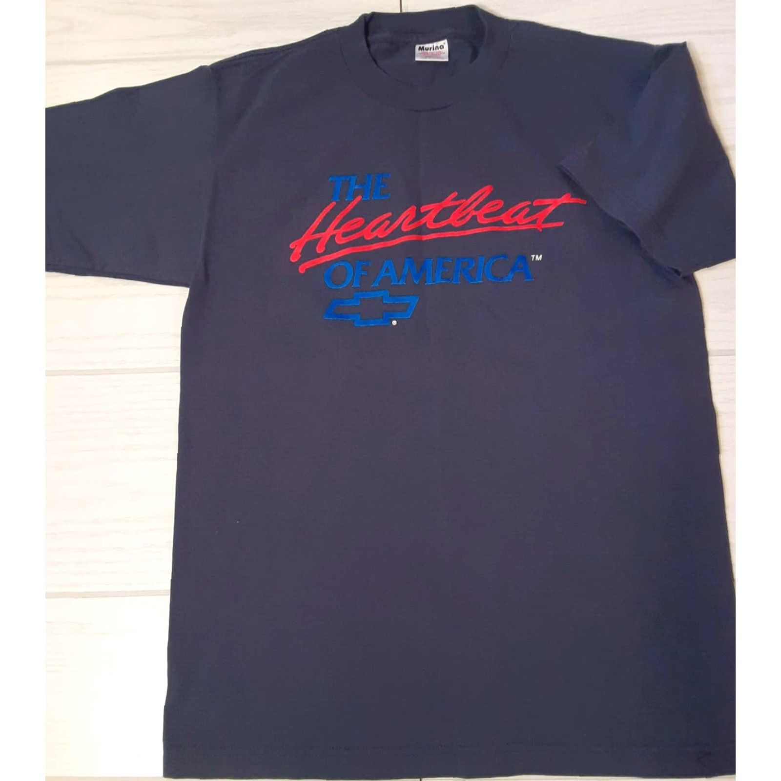 Vintage VINTAGE Heartbeat of America Chevrolet T-Shirt Mens M Blue Murina Graphic Car 27in long 19in pit to pit Size US M / EU 48-50 / 2 - 5 Thumbnail