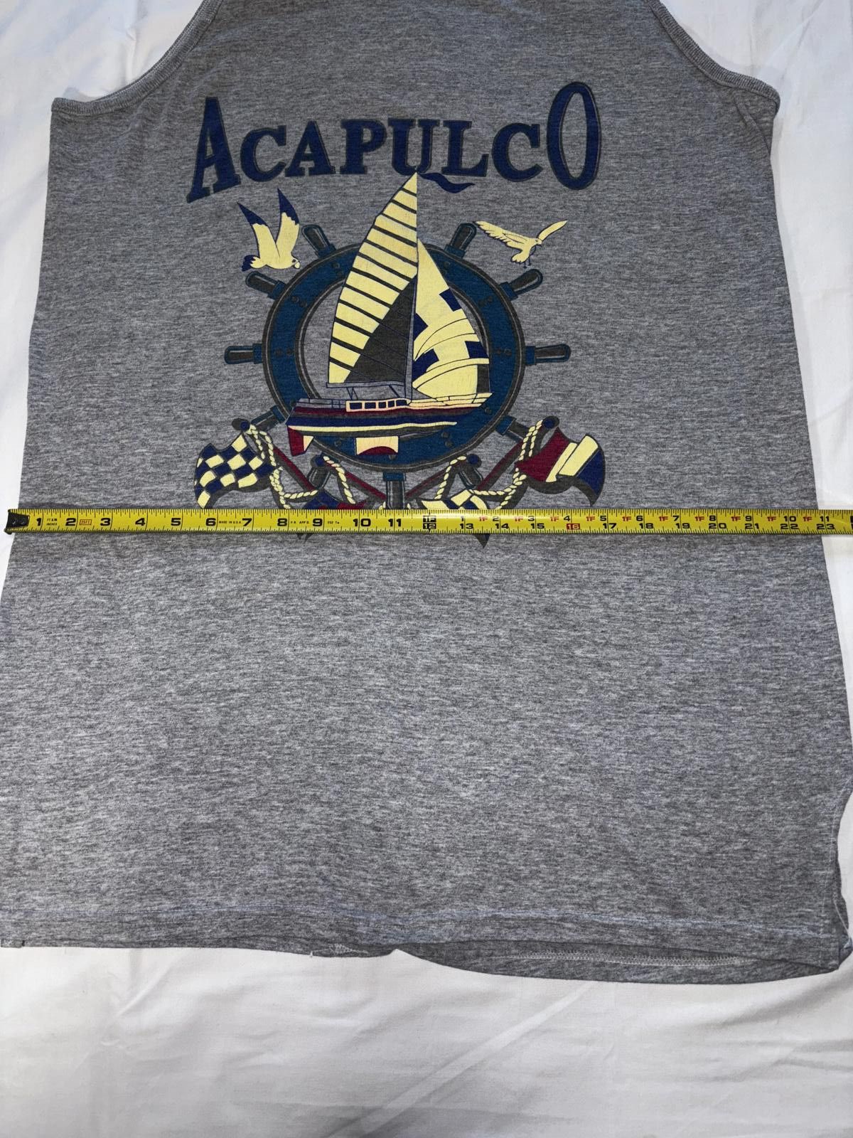Designer Vintage Acapulco Graphic Tank Top - Nautical Design Size M / US 6-8 / IT 42-44 - 4 Thumbnail