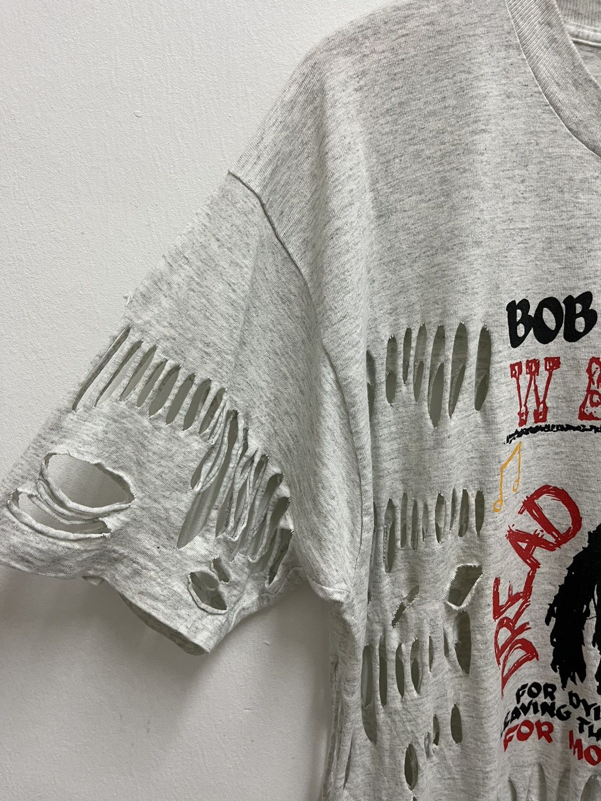 Bob Marley × Vintage Vintage 90s BOB MARLEY T Shirt Distressed Style Reggae Size US XL / EU 56 / 4 - 4 Thumbnail