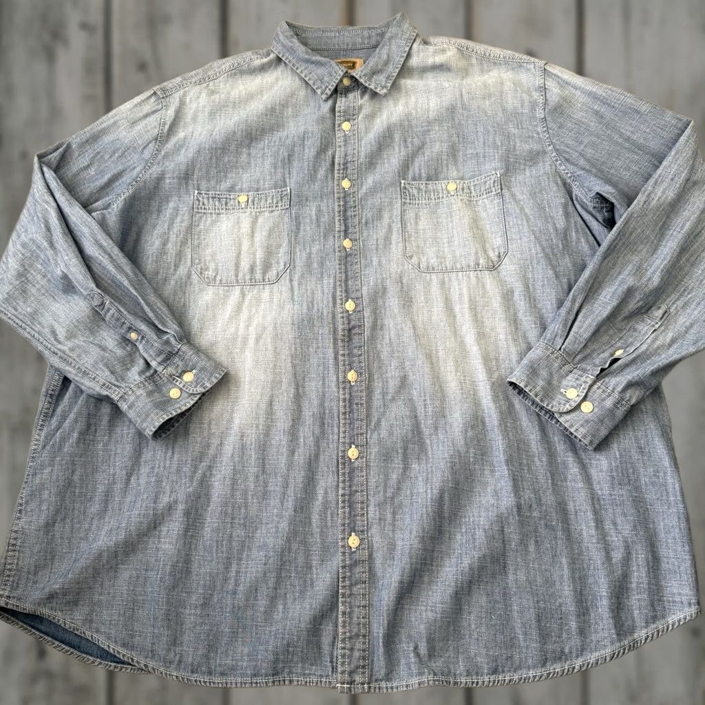 Vintage The Foundry Shirt Mens 3XLT Blue 100% Cotton Chambray Pockets Button-Up Casual Classic Outdoor Designer Size US XXL / EU 58 / 5 - 1 Thumbnail