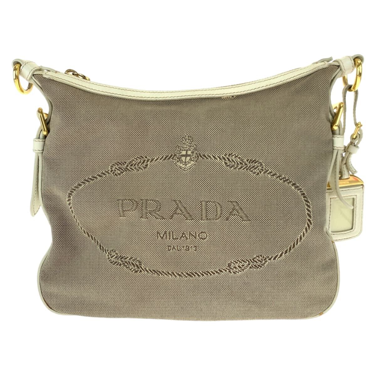 Prada Prada Prada Canvas Logo Jacquard Shoulder Bag BT0706 Canvas Crossbody Bag BT0706 in Very Good Condition Size ONE SIZE - 1 Thumbnail