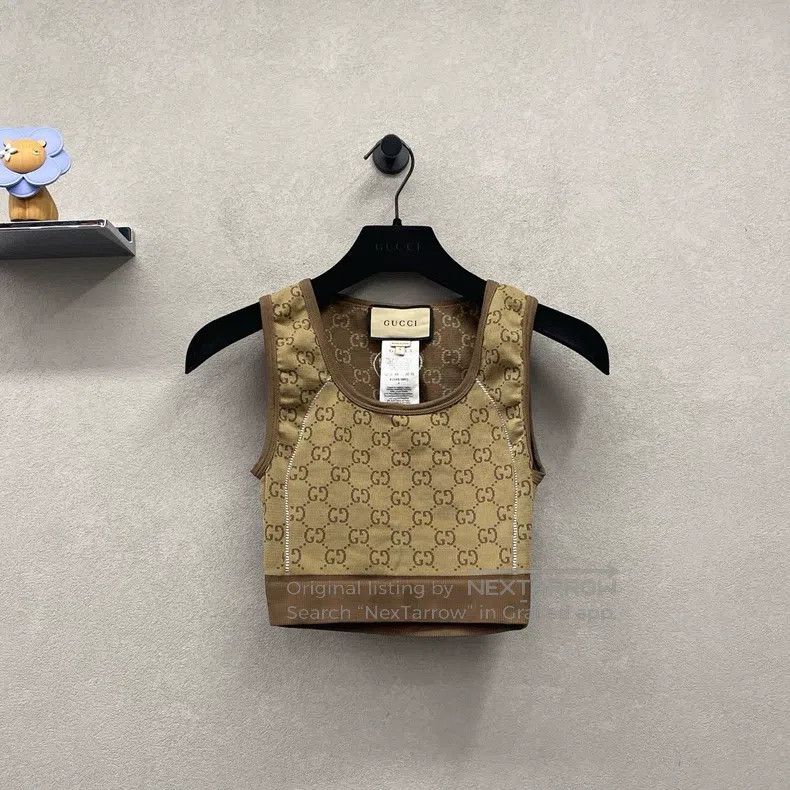 Gucci Gucci Full printed brown pullover vest Size S / US 4 / IT 40 - 1 Thumbnail