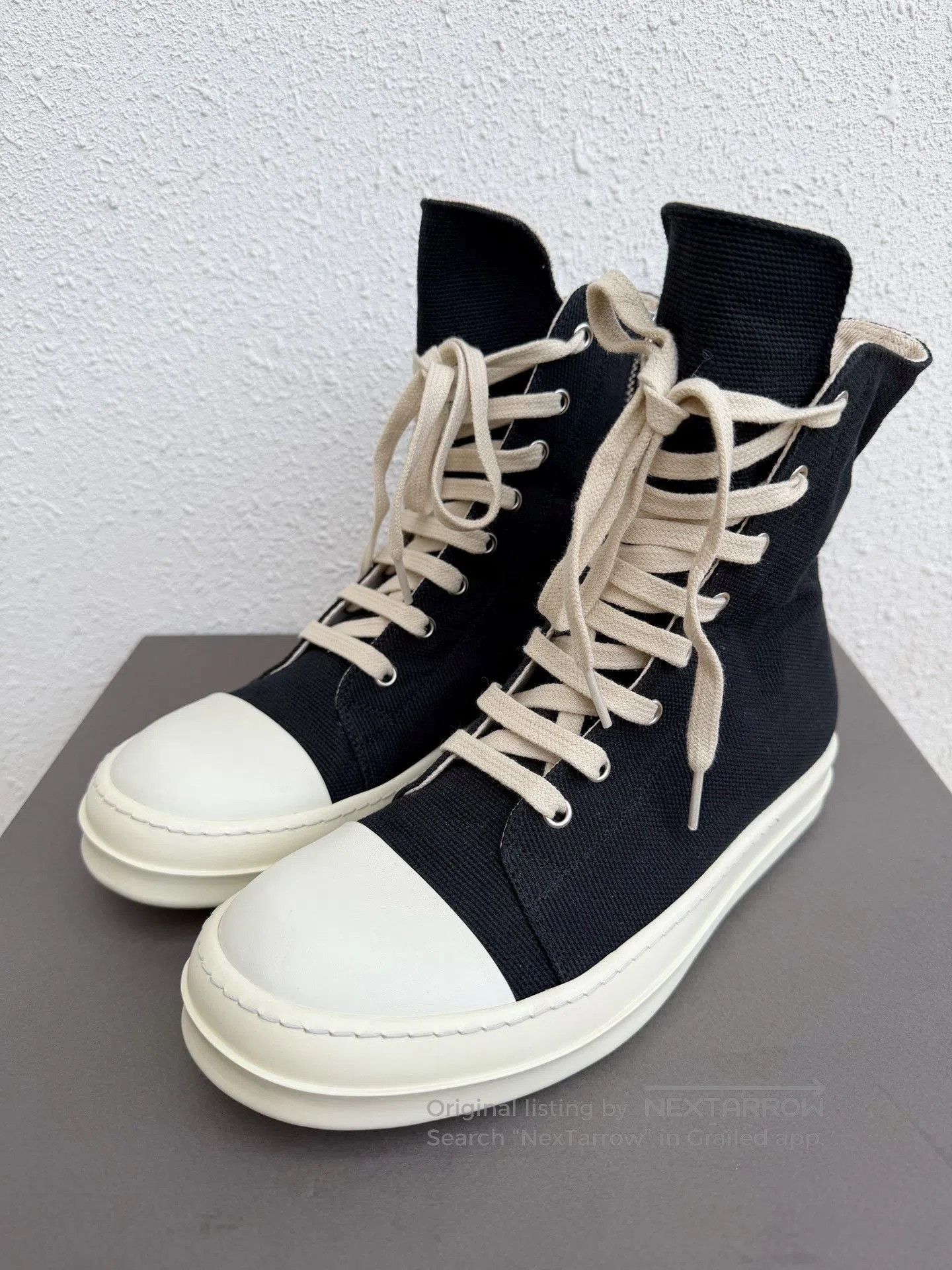 Rick Owens Drkshdw Rick Owens DRKSHDW High-Top Canvas Shoes. Size US 7 / IT 37 - 4 Thumbnail