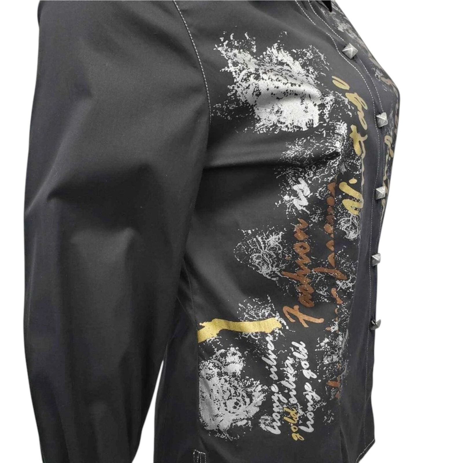 Vintage Adela Pastor Top Made in Spain 42 S Black Vintage Print Size S / US 4 / IT 40 - 8 Thumbnail
