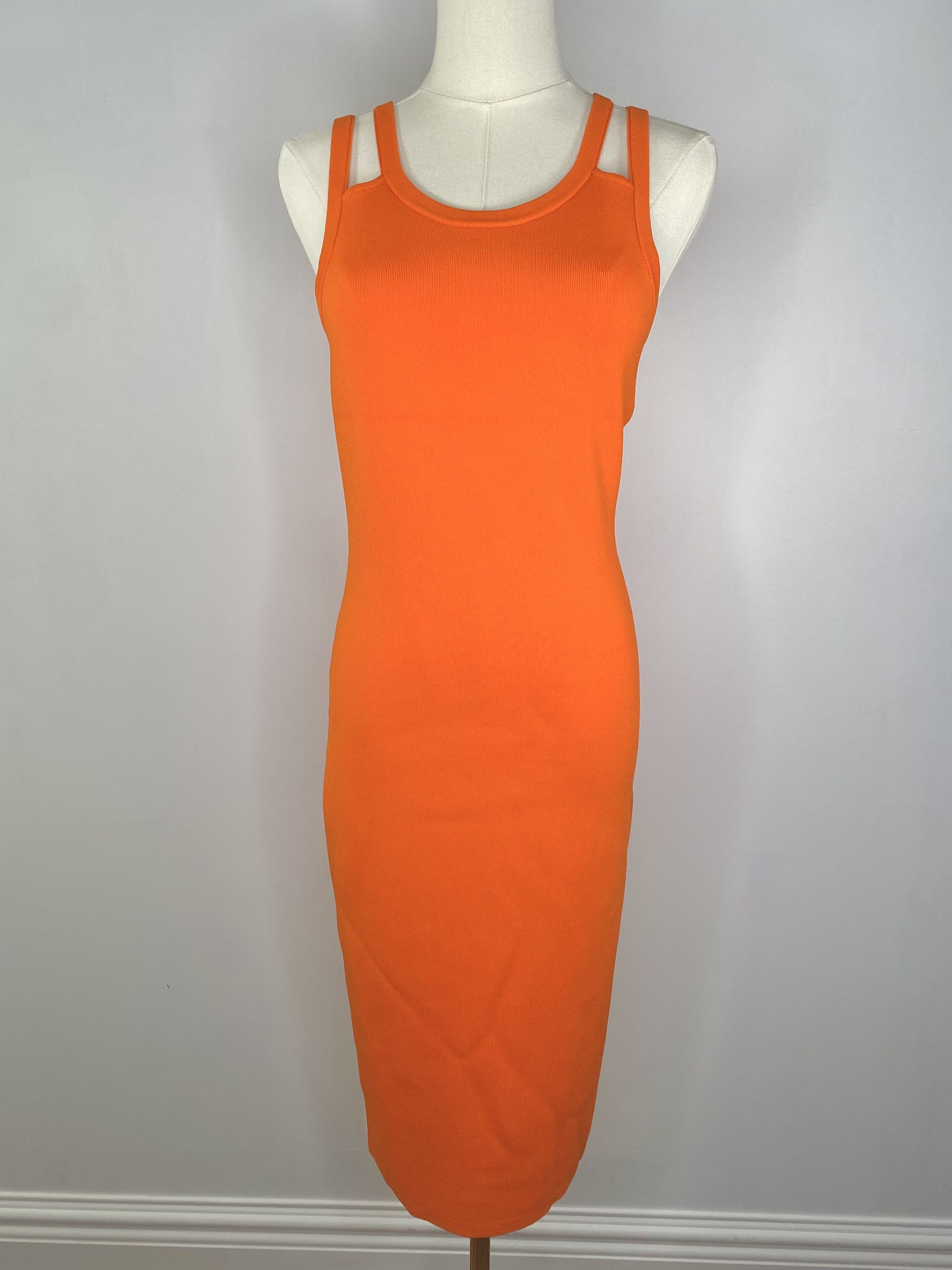 Michael Kors Michael Kors - Bright Orange Knit Bodycon Dress Size S / US 4 / IT 40 - 6 Thumbnail