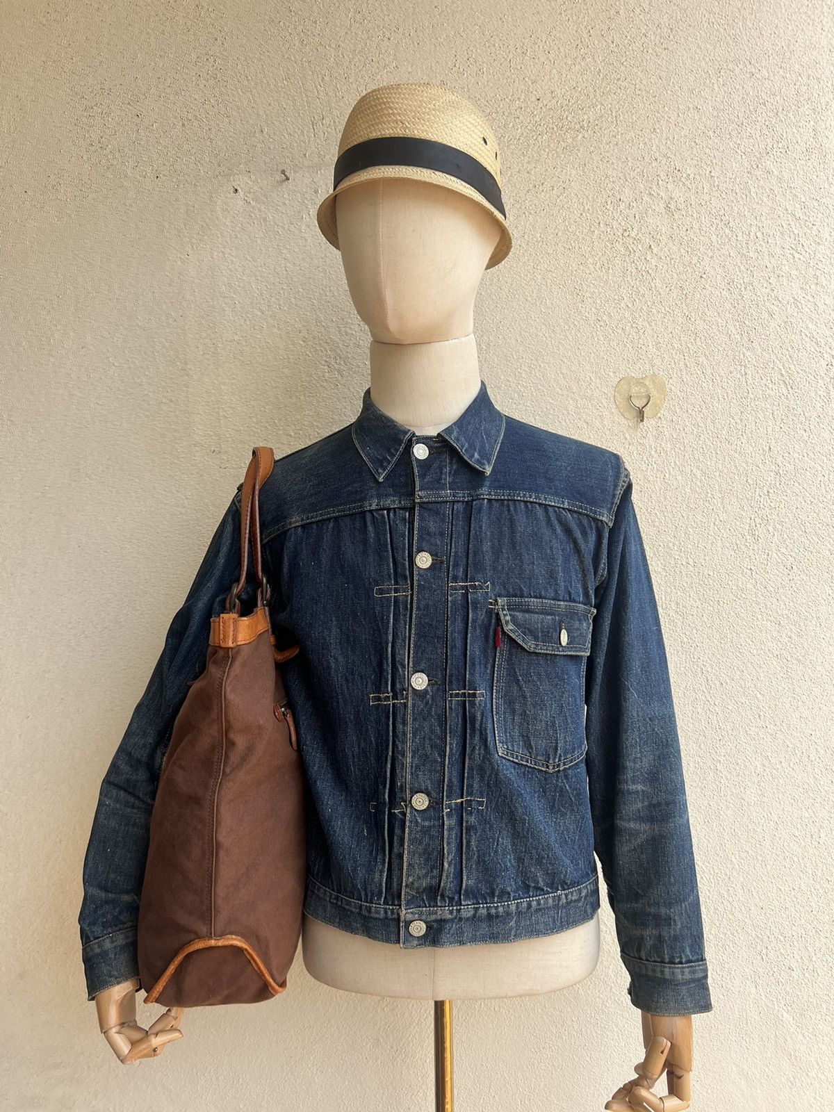 Japanese Brand × Leather Vintage Stranuovo X Ace Leather Cavas Tote Bag Size ONE SIZE - 2 Thumbnail