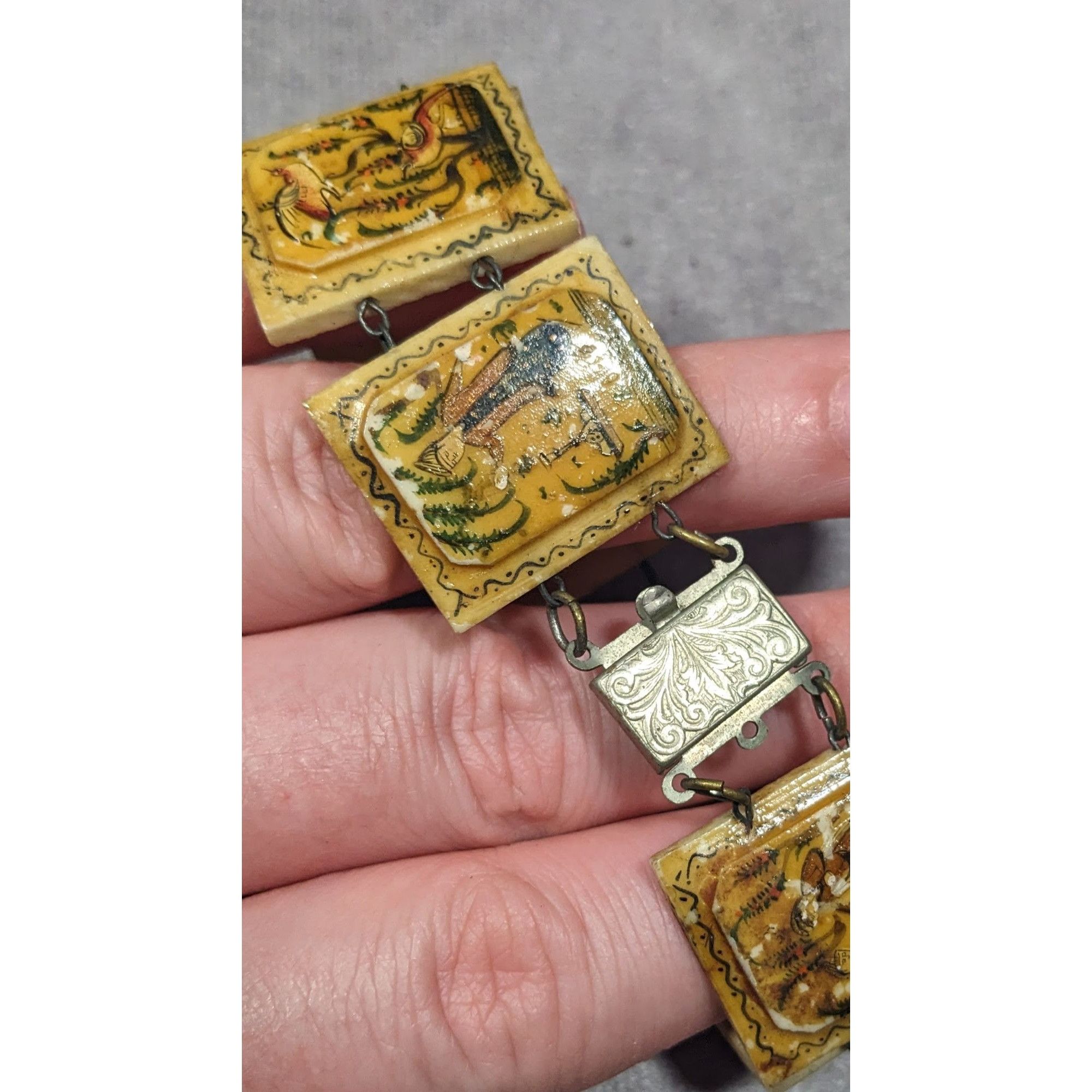 Other Antique Hand Painted Persian Story Panel Bracelet Size ONE SIZE - 5 Thumbnail