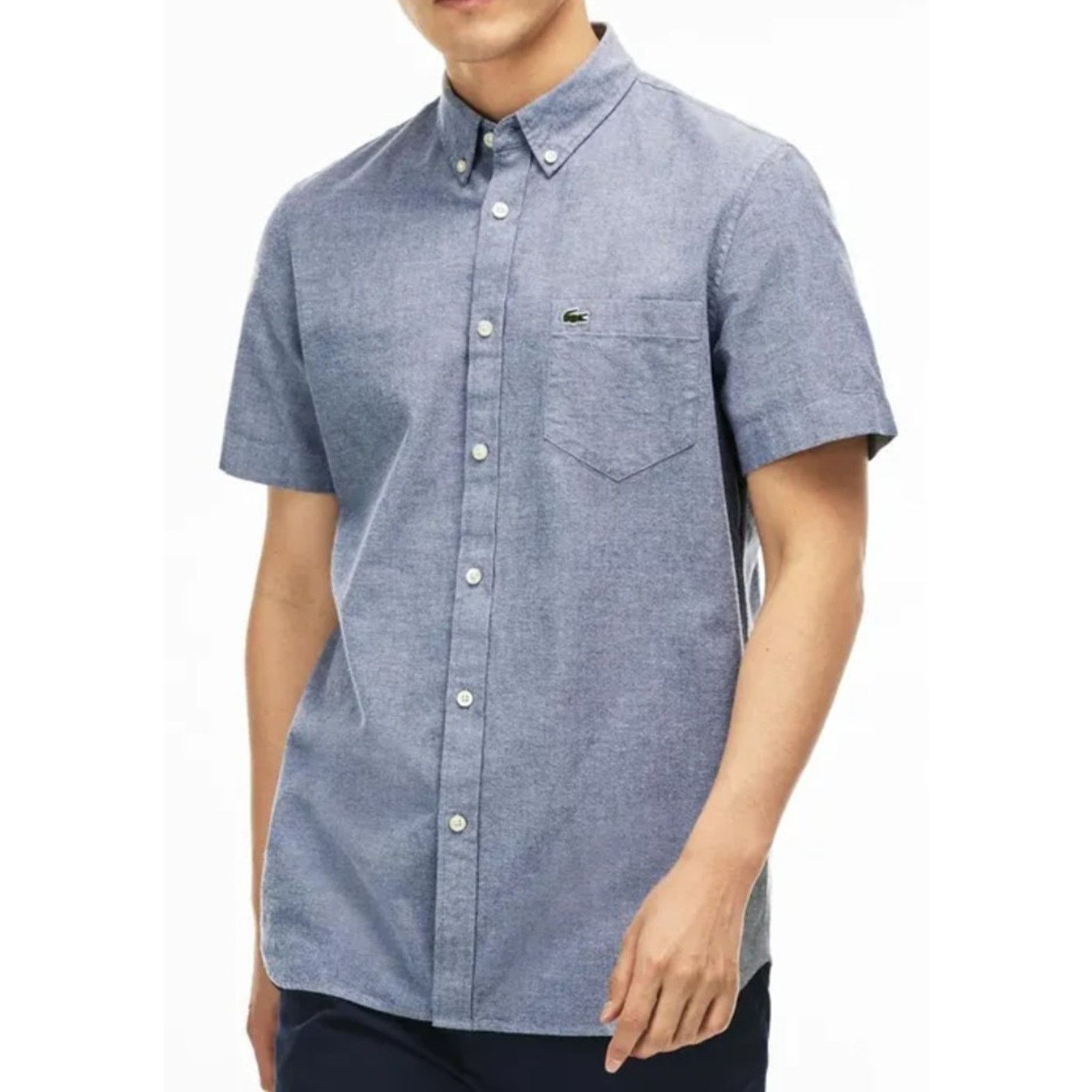 Lacoste Lacoste Mens Short Sleeve Oxford Shirt Regular Fit Shirt 2XL Size US XXL / EU 58 / 5 - 1 Thumbnail