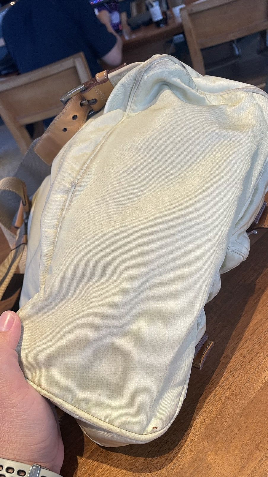 Prada × Vintage Prada Sport Cream Ivory Brown Nylon Leather Size ONE SIZE - 15 Thumbnail