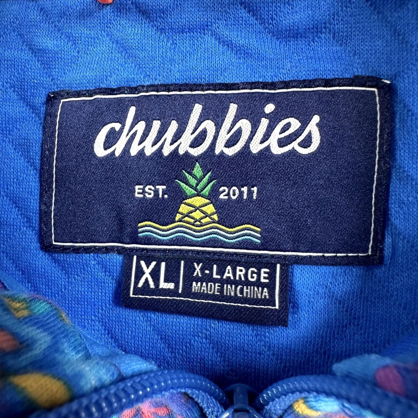 Chubbies Chubbies The Spade Quilted Quarter-Zip Pullover Sweatshirt Multicolor Floral Mens XL Pullover Zip Mock Neck Knit Shirt Jersey Pockets Size US XL / EU 56 / 4 - 3 Thumbnail