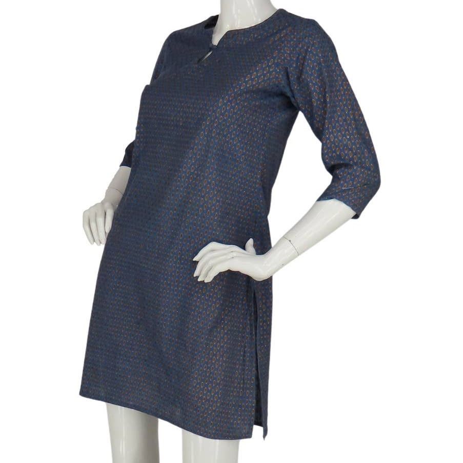 Vintage Vintage Fabindia Indigo Boho Kaftan Dress Size XS / US 0-2 / IT 36-38 - 1 Thumbnail