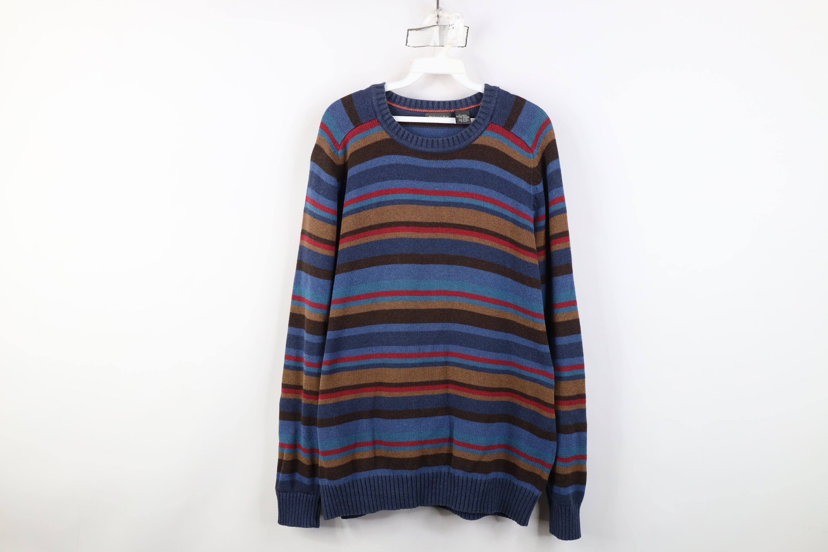 Vintage Vintage 90s Streetwear Rainbow Block Cotton Knit Sweater Size US XL / EU 56 / 4 - 1 Thumbnail