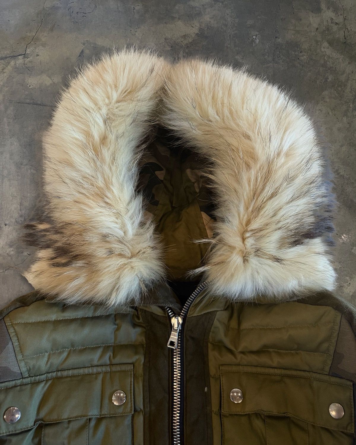 Balmain BALMAIN AW2014 FUR TRIM CAMO PRINT QUILTED JACKET Size US M / EU 48-50 / 2 - 3 Thumbnail