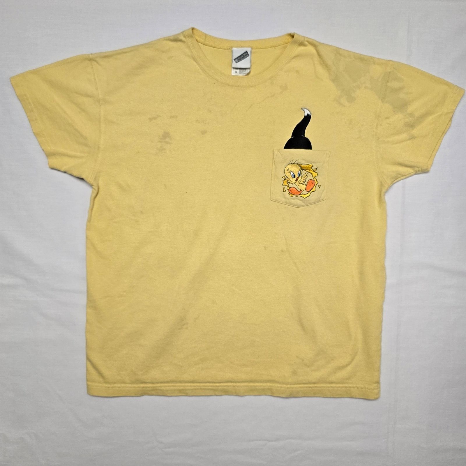 Vintage × Warner Bros Vintage Tweety Looney Tunes Shirt M Embroidered Pocket Tee Size US M / EU 48-50 / 2 - 1 Thumbnail