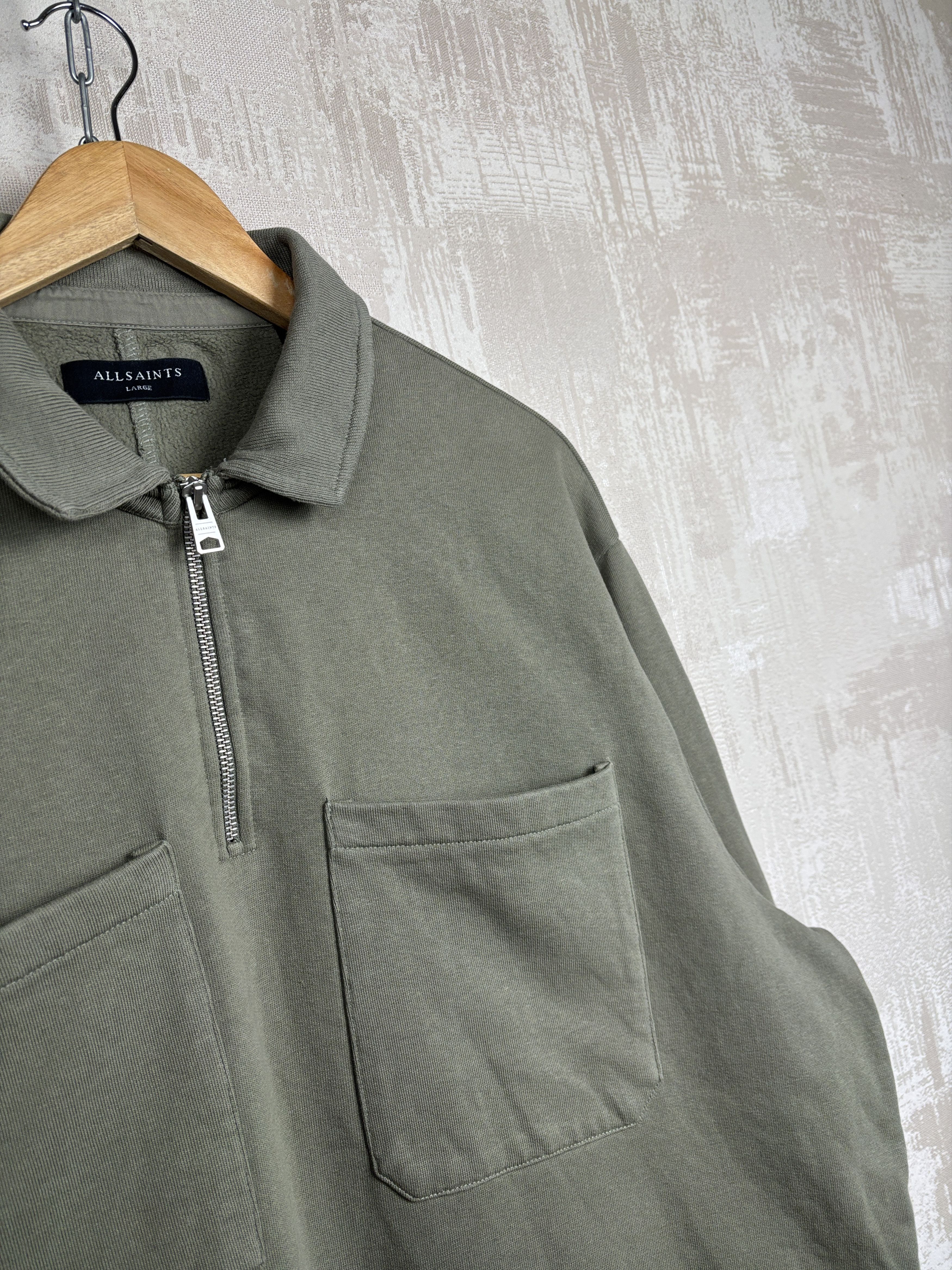 Allsaints AllSaints Jaxon Half Zip Polo Sweatshirt Oversized Size US XL / EU 56 / 4 - 4 Thumbnail
