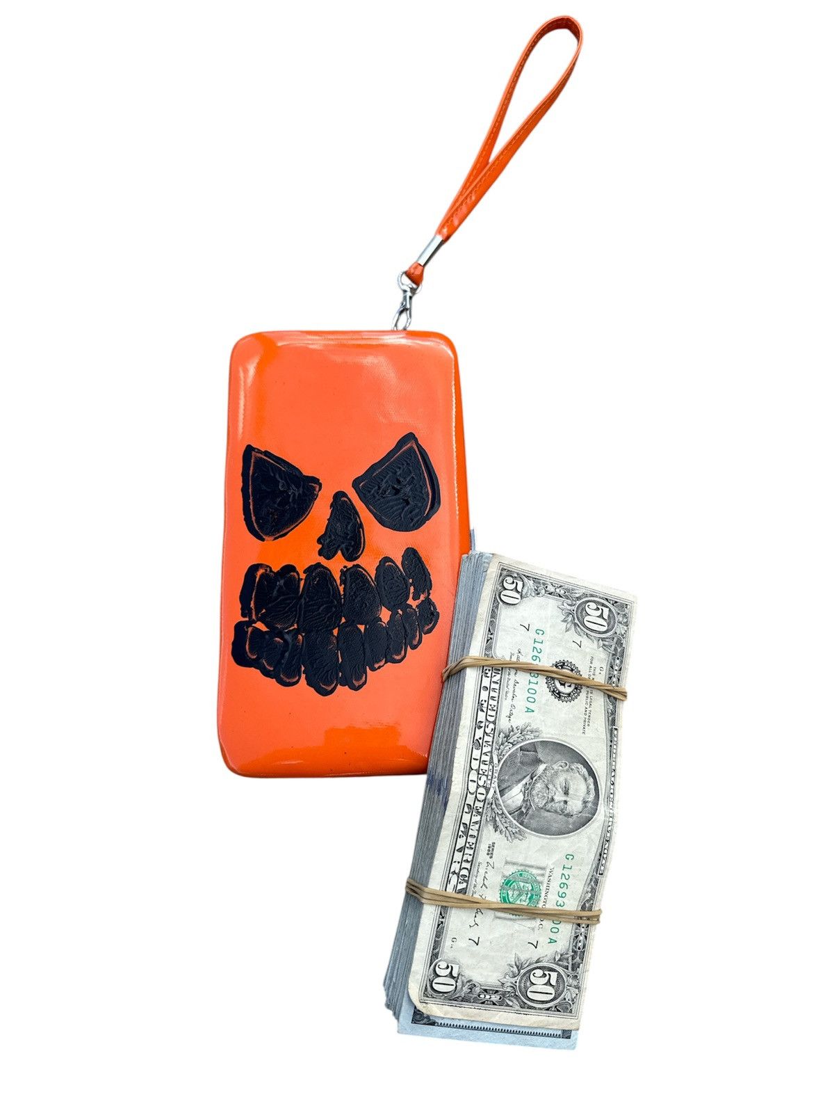 Expert Horror Orange skull faced clutch/wallet Size ONE SIZE - 1 Preview