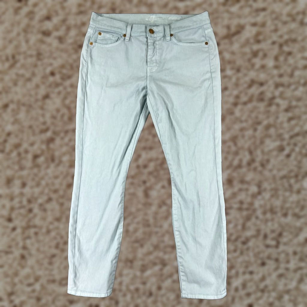 7 For All Mankind 7 For All Mankind Jeans Womens 27 Blue Denim Cropped Comfortable Stretch Regular Straight 5-Pocket Cotton Blend Logo Size 27" / US 4 / IT 40 - 1 Thumbnail