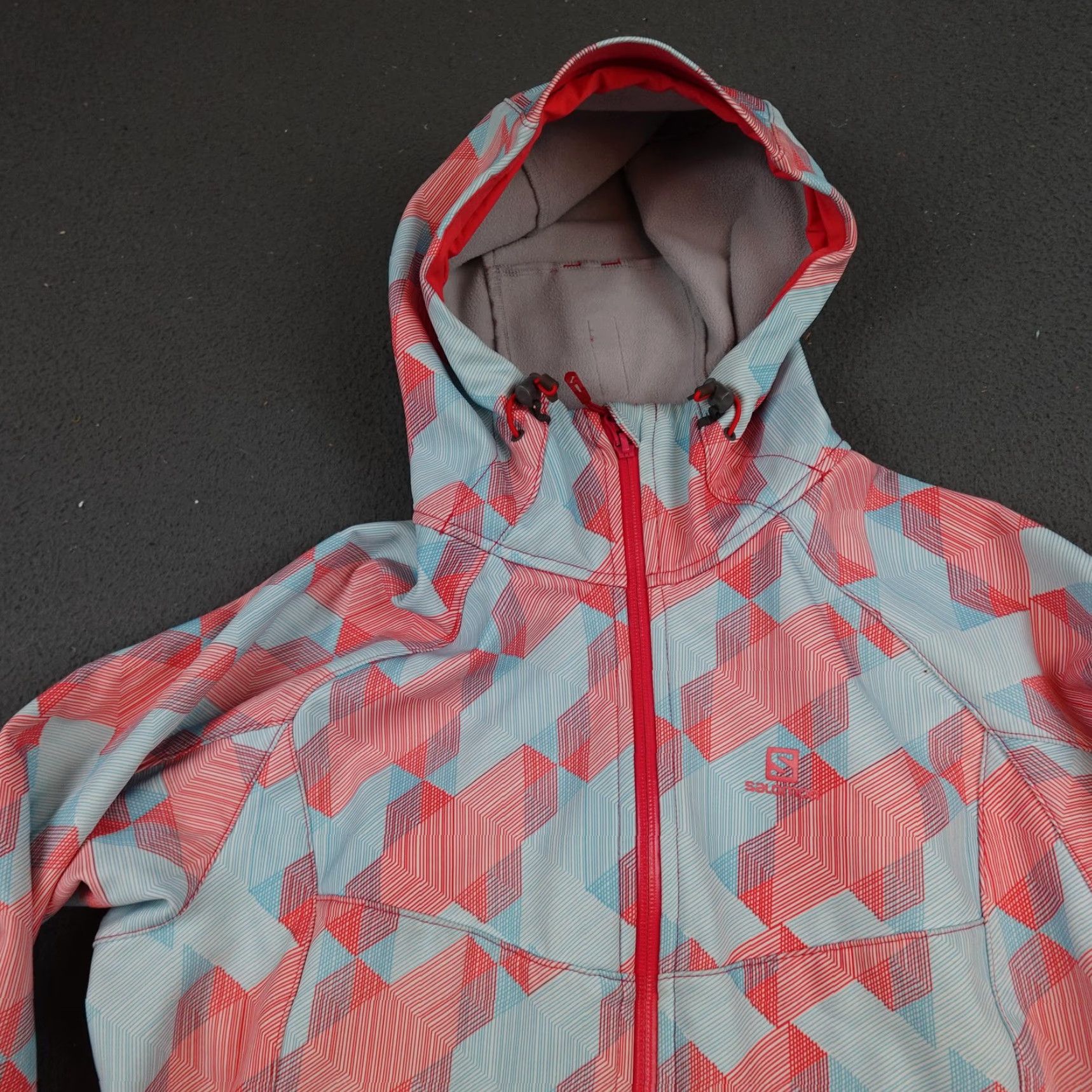 Salomon Salomon Ski Jacket Womens Medium Blue Clima Pro Softshell Hooded Geometric Size M / US 6-8 / IT 42-44 - 4 Thumbnail
