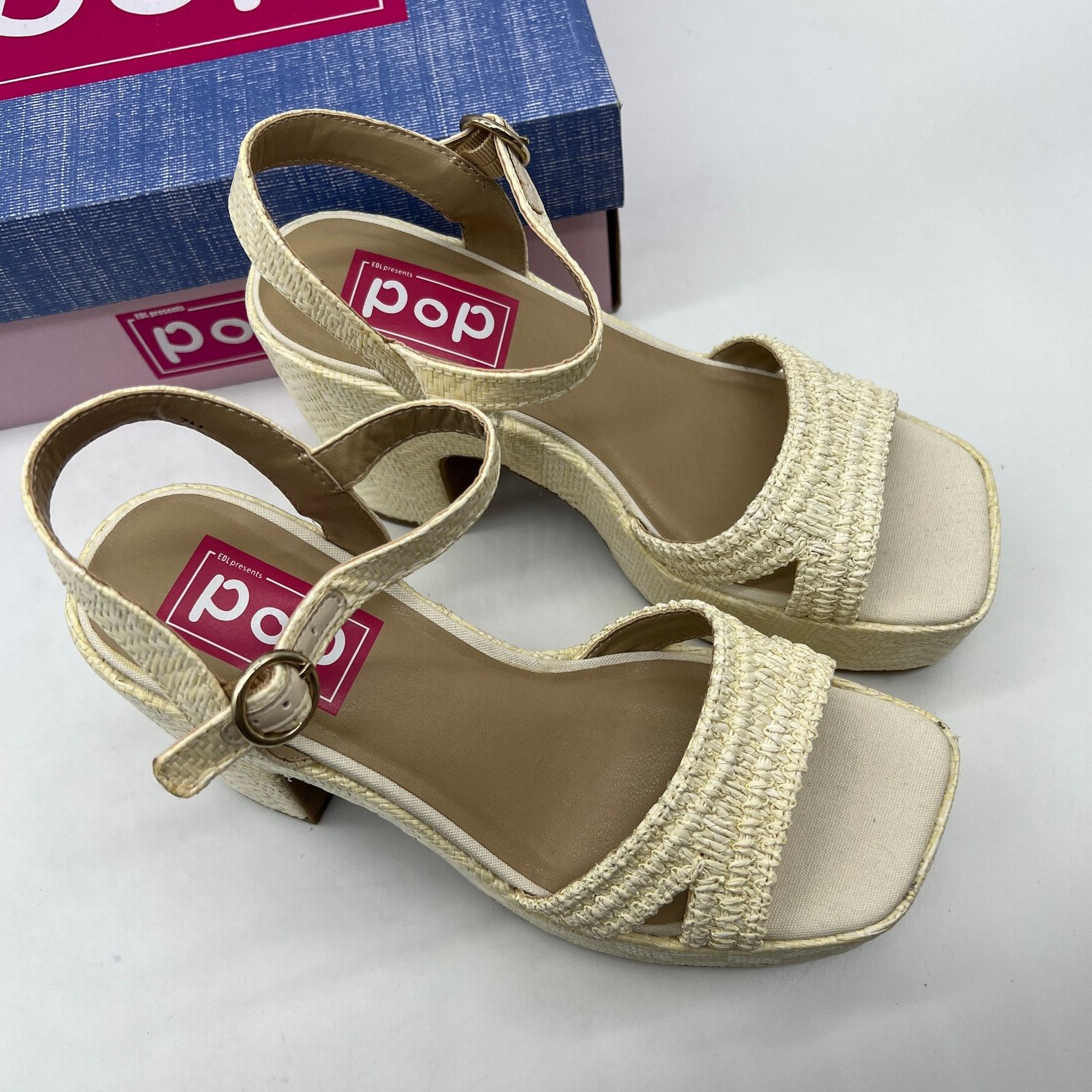 Other Pop Womens Applaud Heeled Sandals Natural 7 Size US 7 / IT 37 - 4 Thumbnail