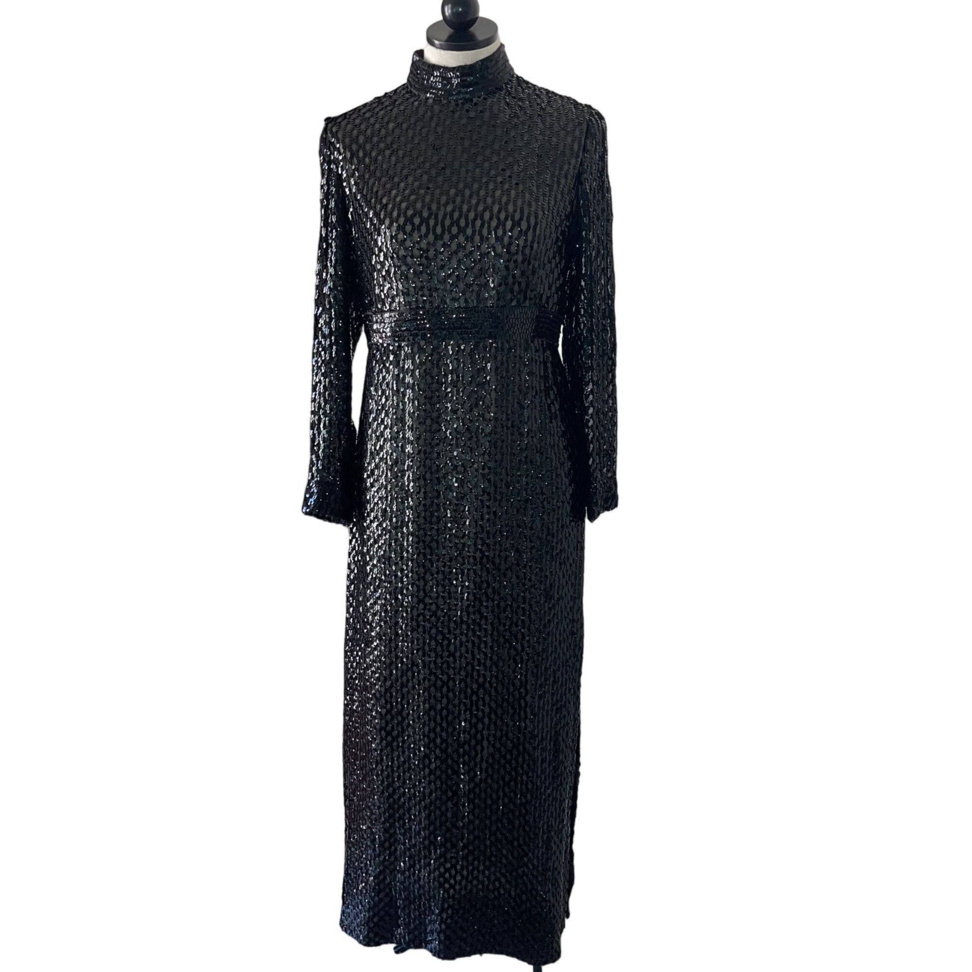 Vintage Vintage Womens Dress Black Size S Sequin Maxi Size S / US 4 / IT 40 - 1 Thumbnail