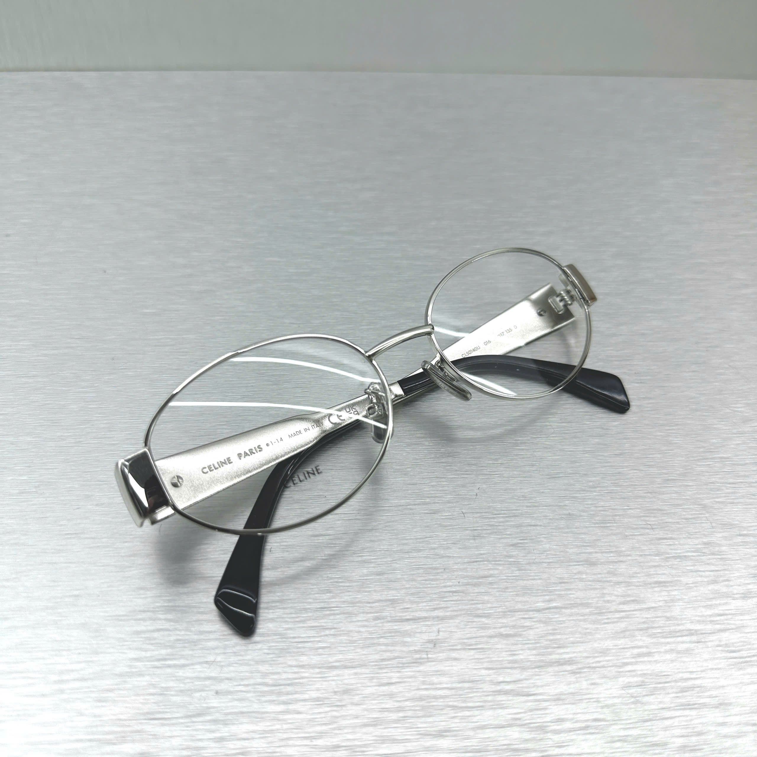 Celine CELINE Metal Triomphe CL50140U 016 Oval Glasses SILVER Size ONE SIZE - 1 Thumbnail