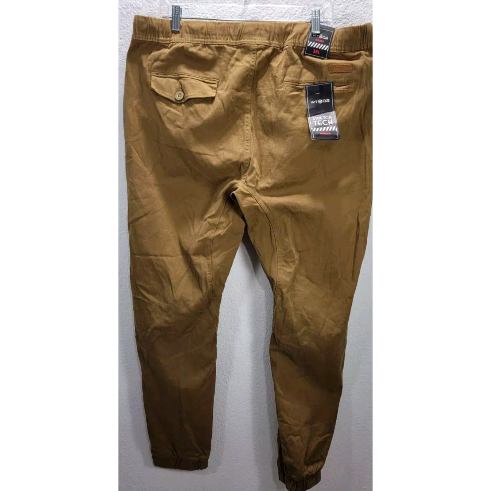 Vintage WT 02 Men’s Tobacco Brown Jogger Pants Drawstring Elastic Waist Casual NWT 2XL Cotton, Regular Inseam 30" Size US 39 - 6 Thumbnail