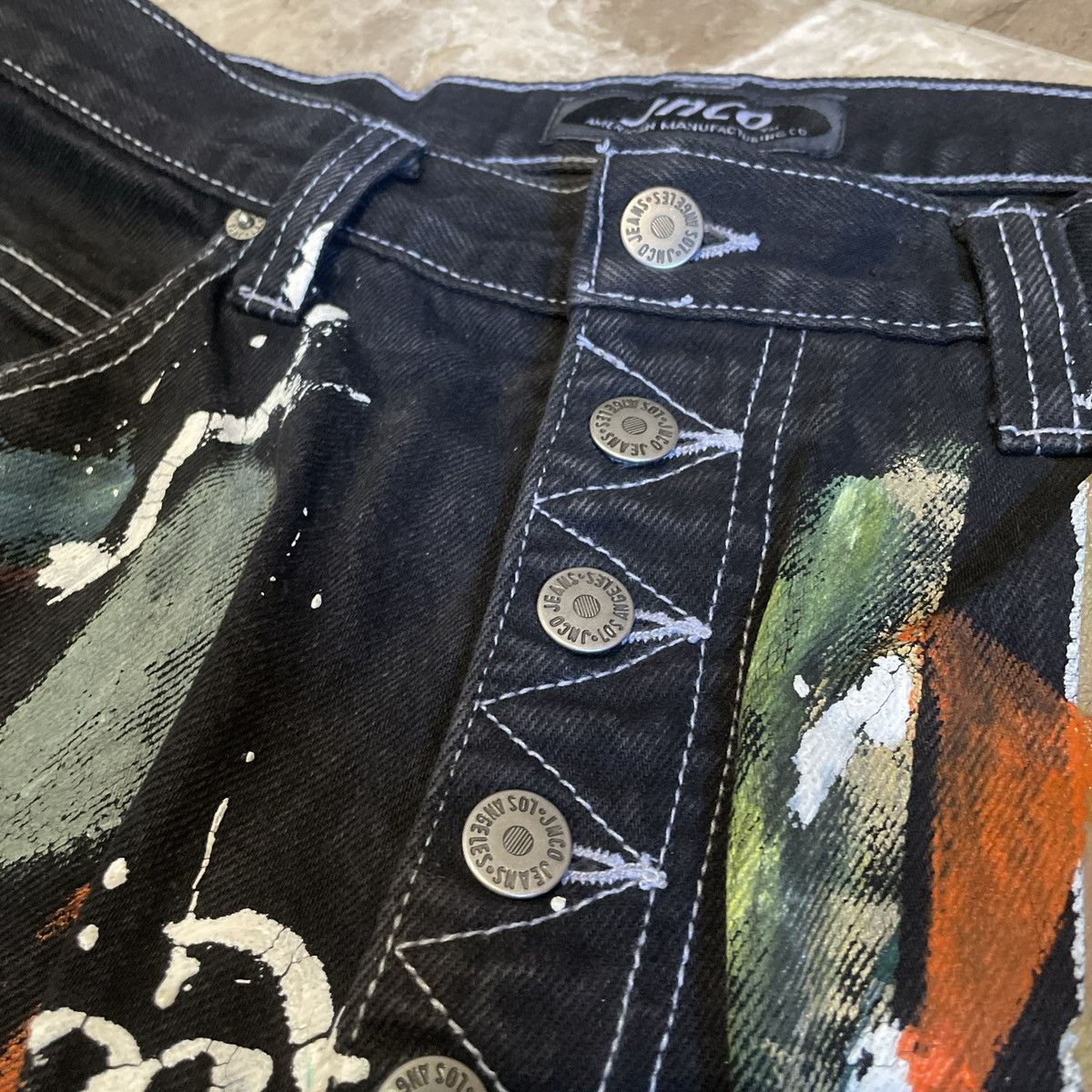 JNCO × Vintage Vintage 1980s JNCO baggy wide leg hand painted jeans Size US 34 / EU 50 - 7 Thumbnail