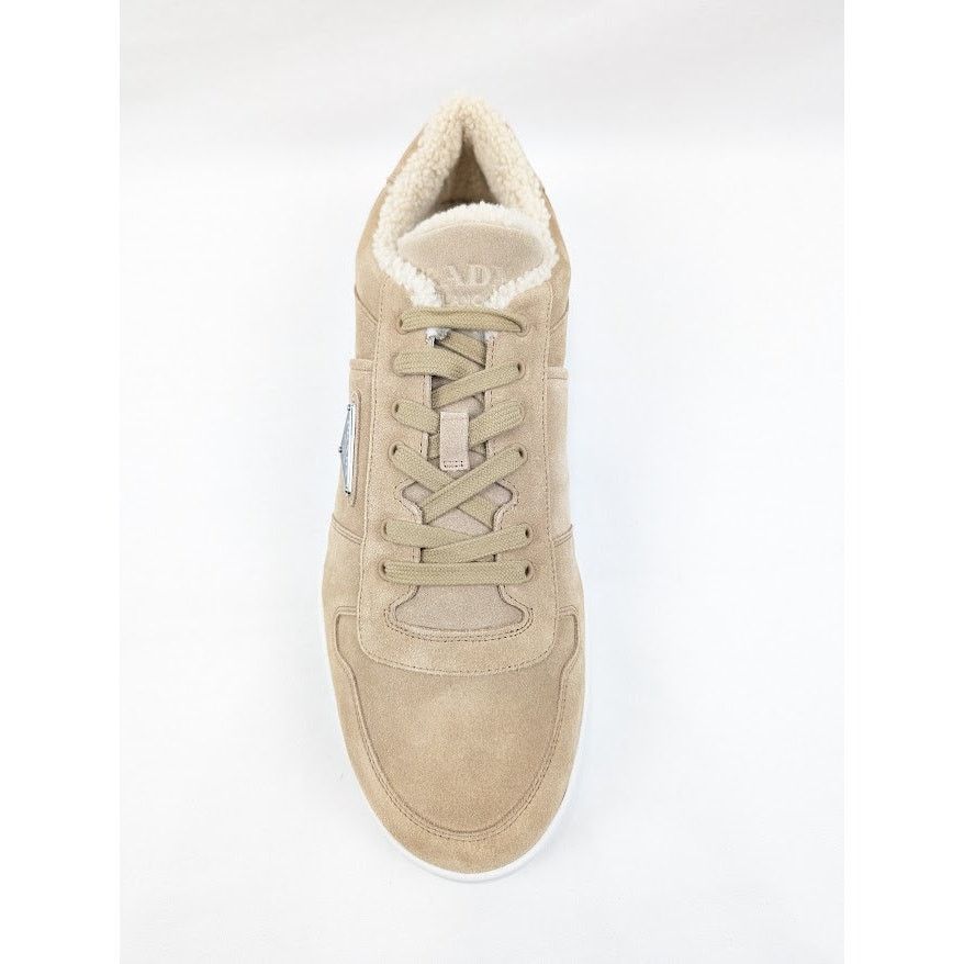 Prada o1rshd1 Downtown Shearling Sneakers in Beige Size US 13 / EU 46 - 6 Thumbnail