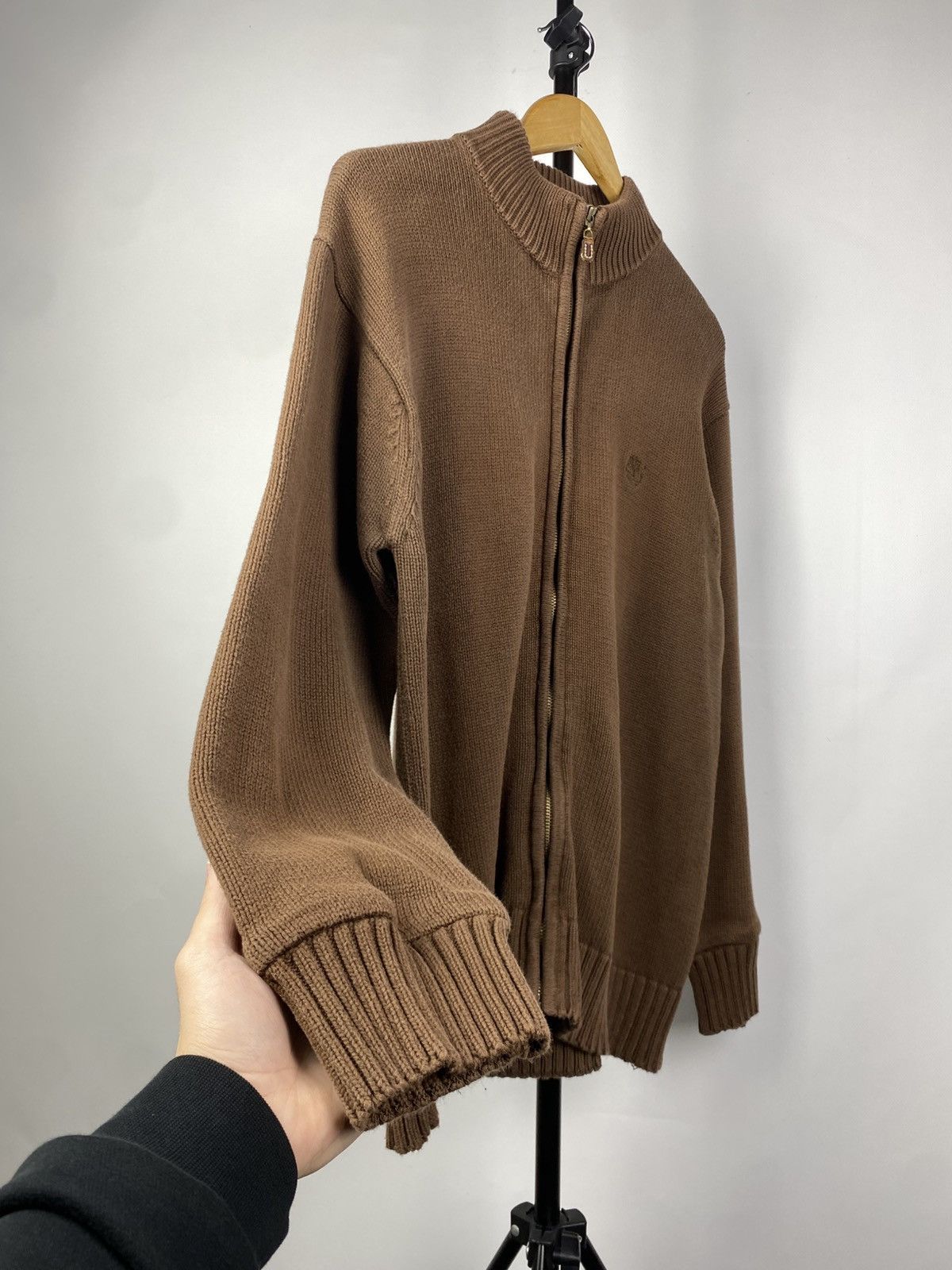 Timberland × Vintage 🤎Vintage 90s Timberland Knit Logo full Zip sweater Size US L / EU 52-54 / 3 - 2 Thumbnail