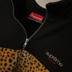 Supreme Leopard Panel Half Zip Sweatshirt | Grailed